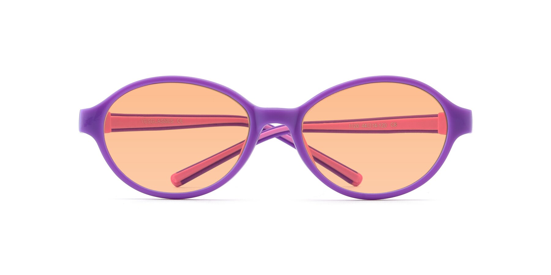 Folded Front of 1120 in Purple-Pink with Light Orange Tinted Lenses