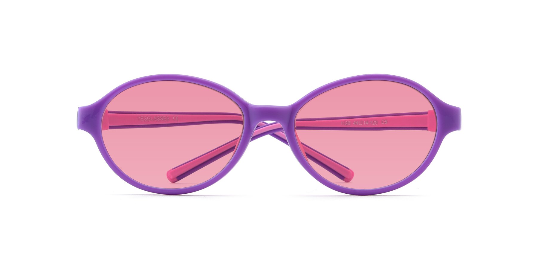 Folded Front of 1120 in Purple-Pink with Pink Tinted Lenses