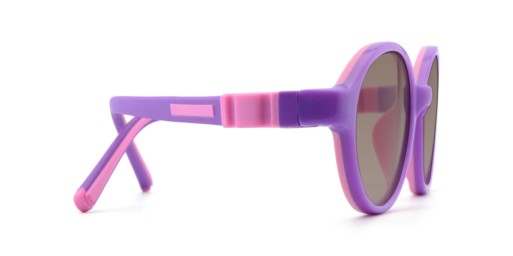 Side of 1120 in Purple-Pink with Medium Brown Tinted Lenses