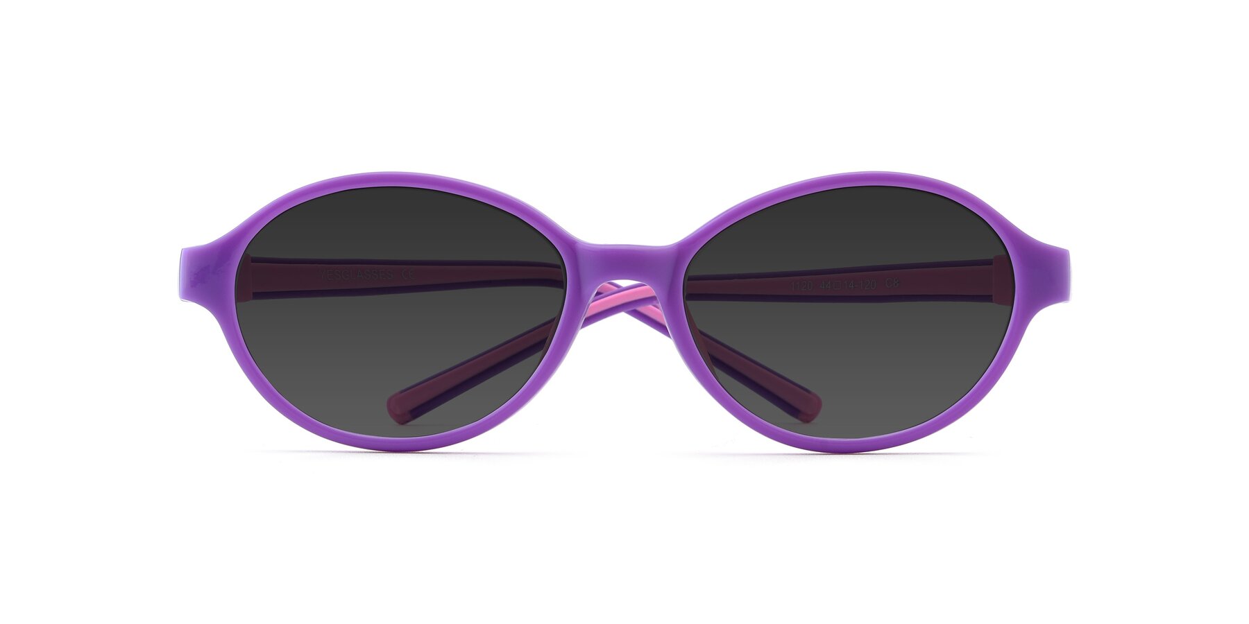 Folded Front of 1120 in Purple-Pink with Gray Tinted Lenses