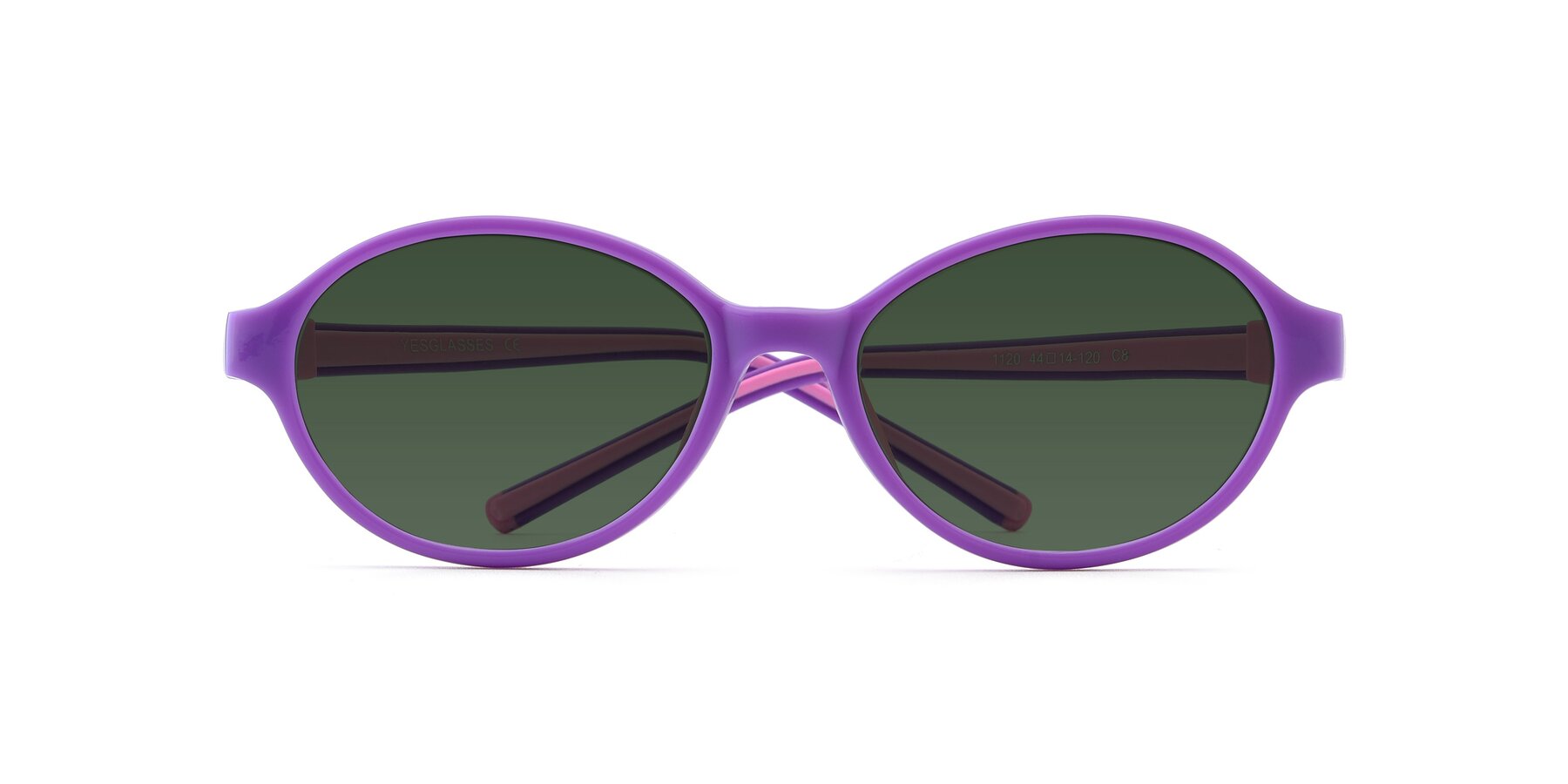 Folded Front of 1120 in Purple-Pink with Green Tinted Lenses