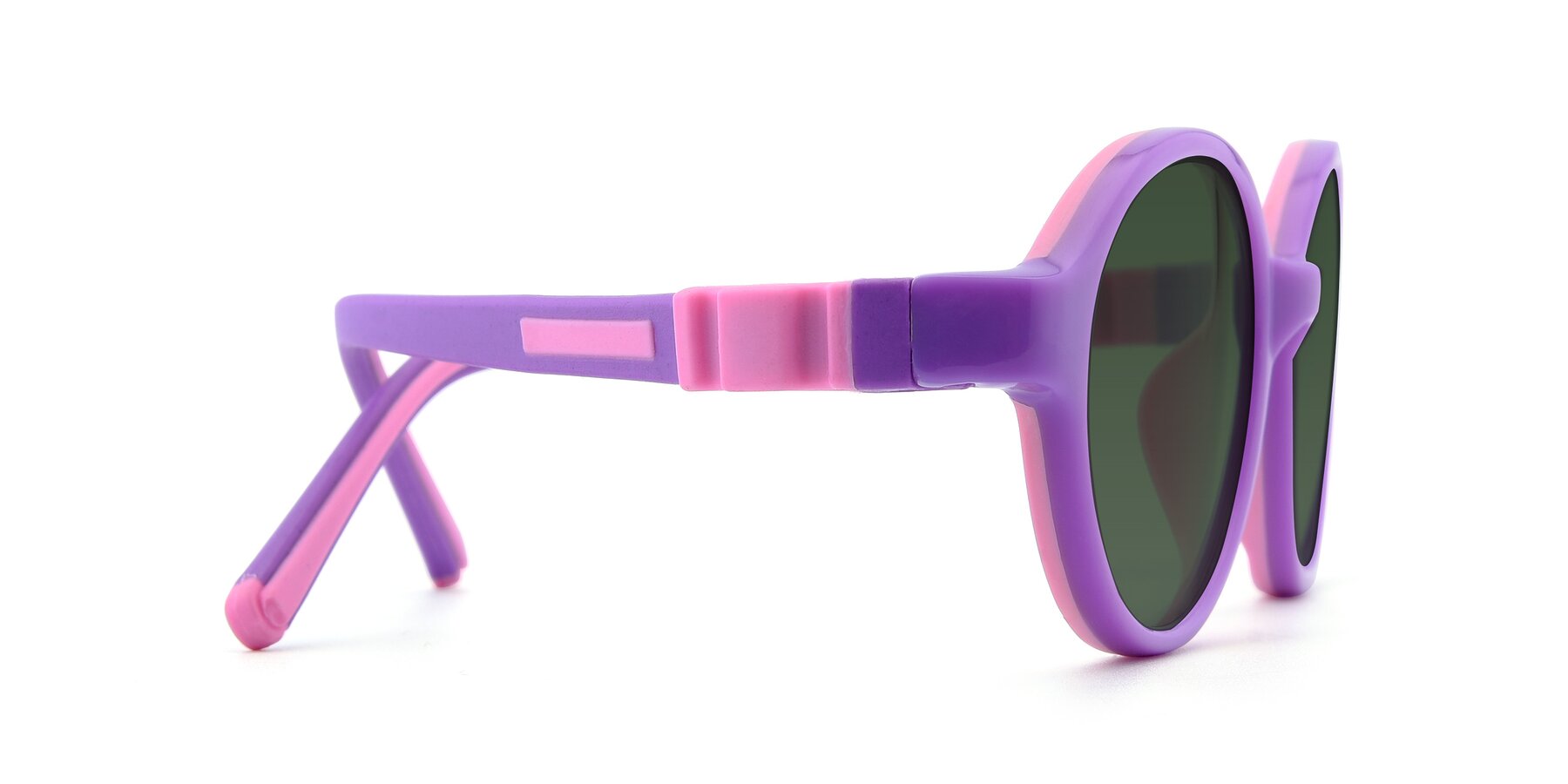 Side of 1120 in Purple-Pink with Green Tinted Lenses