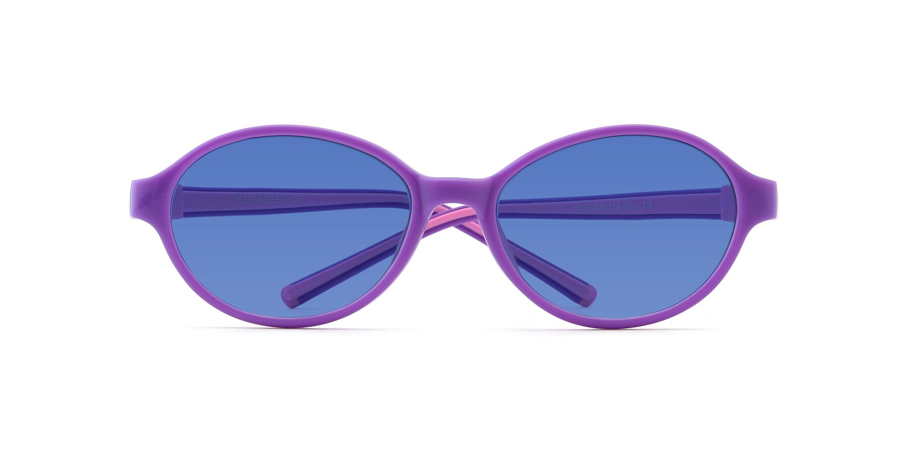 Folded Front of 1120 in Purple-Pink with Blue Tinted Lenses