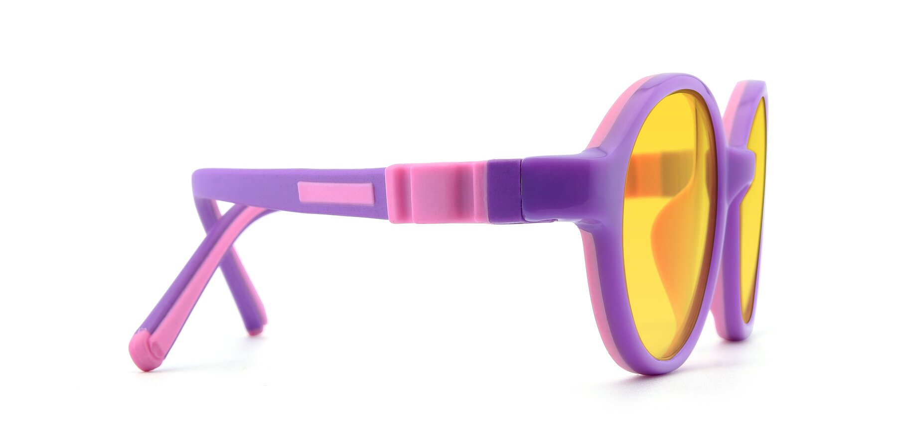 Side of 1120 in Purple-Pink with Yellow Tinted Lenses