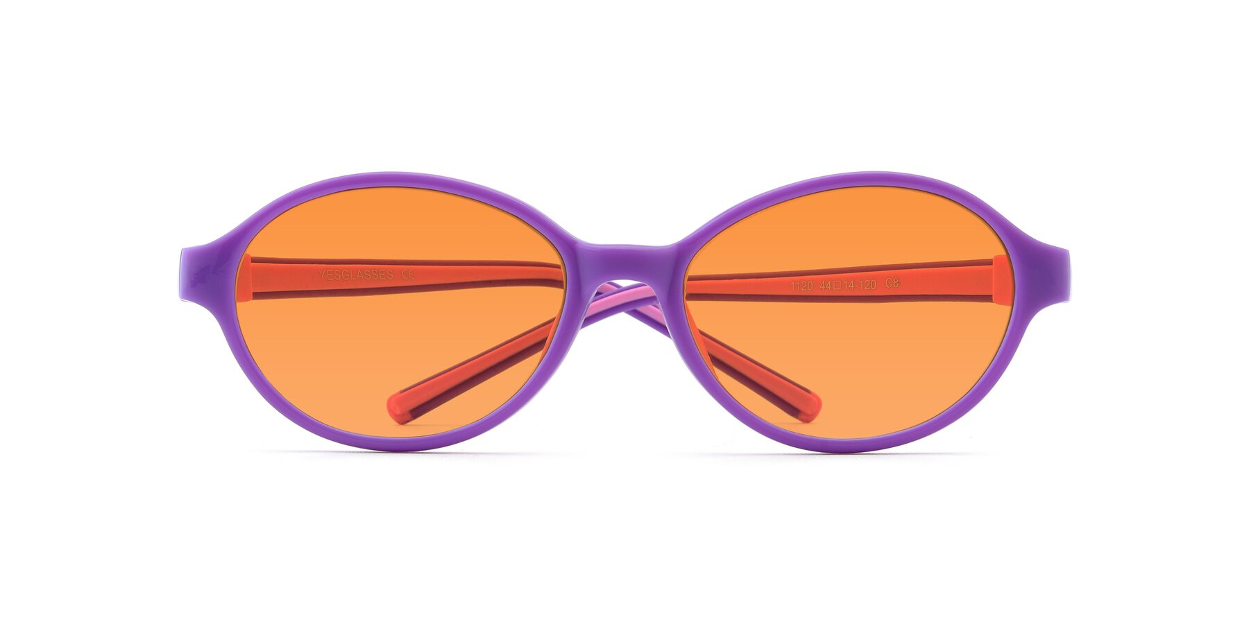 Folded Front of 1120 in Purple-Pink with Orange Tinted Lenses