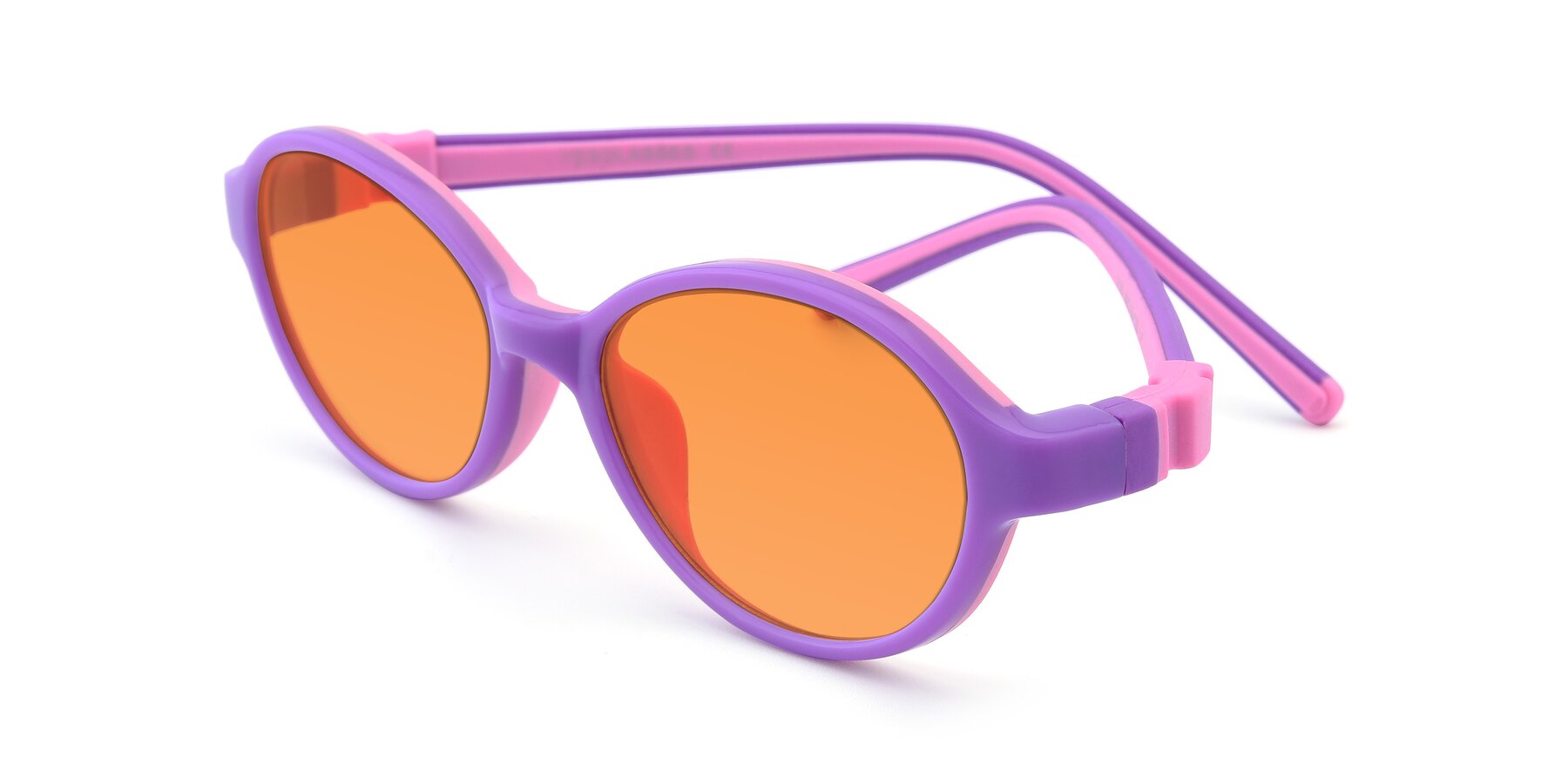 Angle of 1120 in Purple-Pink with Orange Tinted Lenses