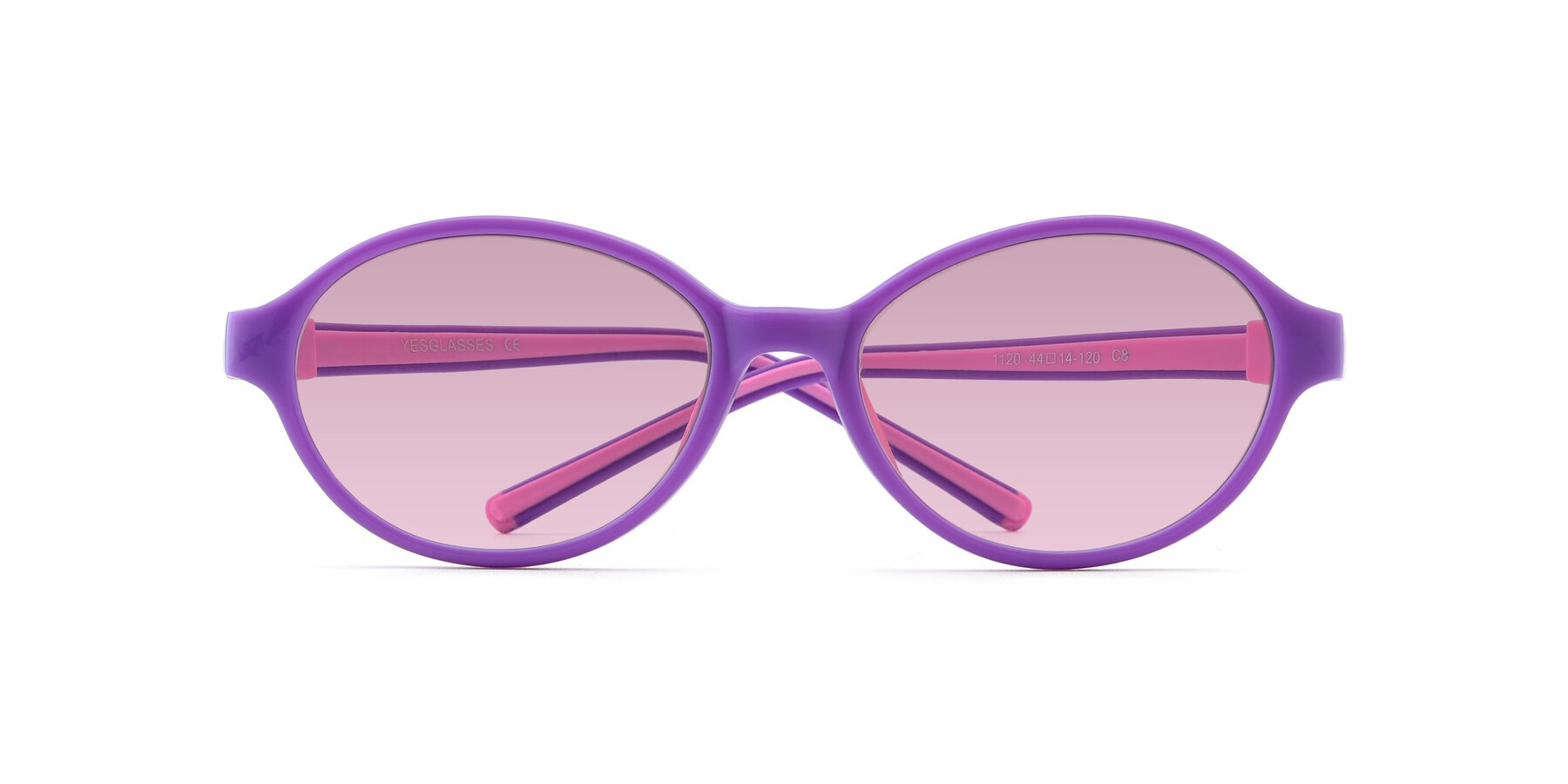 Folded Front of 1120 in Purple-Pink with Light Wine Tinted Lenses