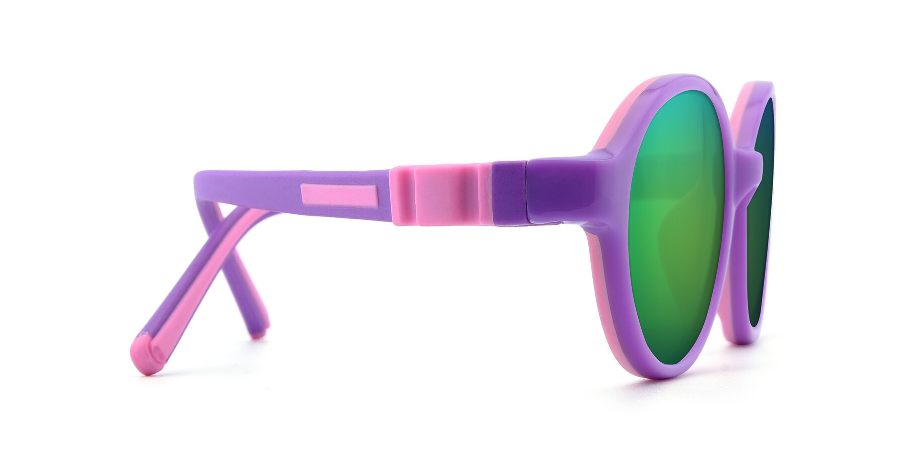 Side of 1120 in Purple-Pink with Green Mirrored Lenses