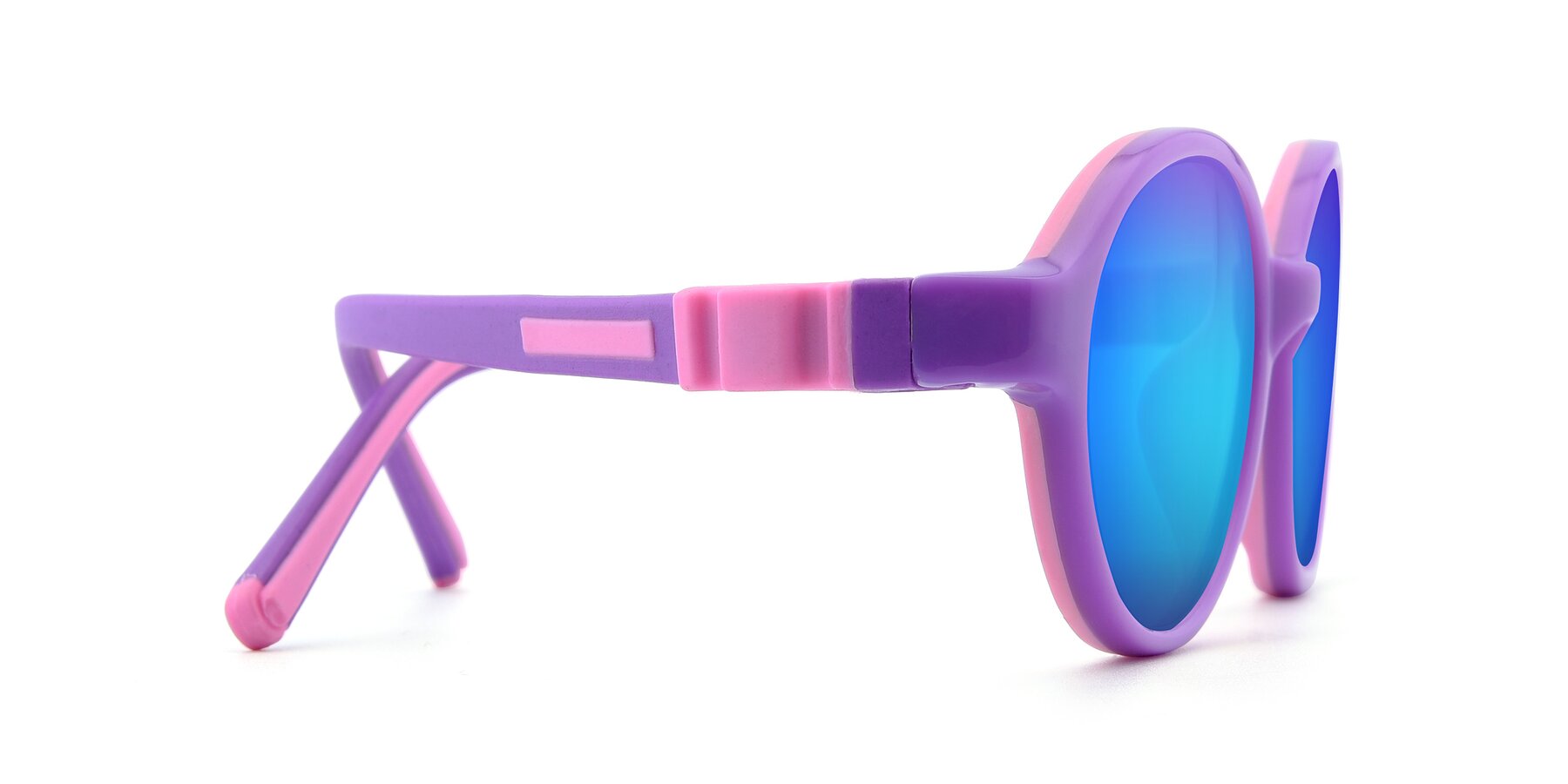 Side of 1120 in Purple-Pink with Blue Mirrored Lenses