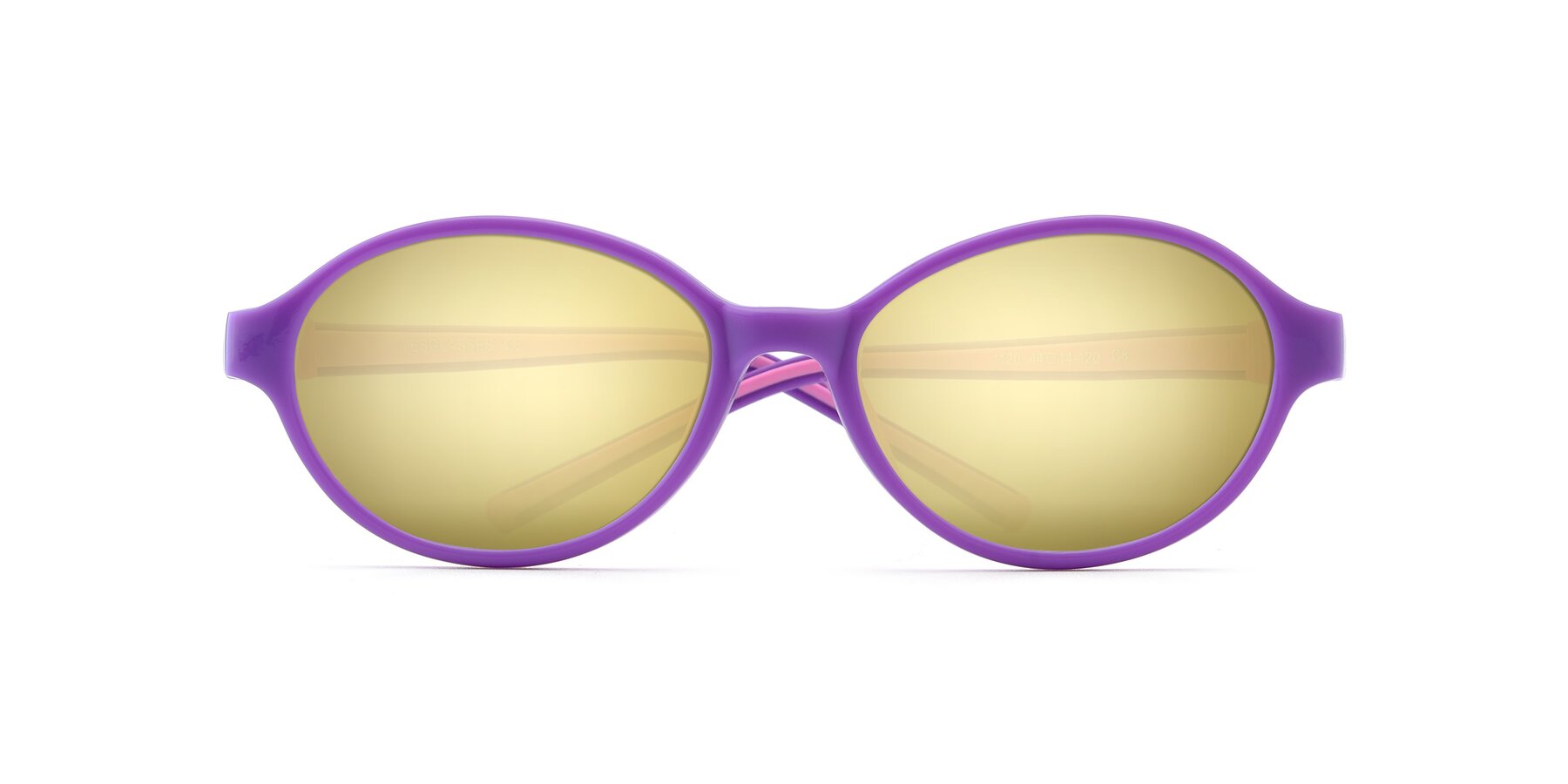 Folded Front of 1120 in Purple-Pink with Gold Mirrored Lenses