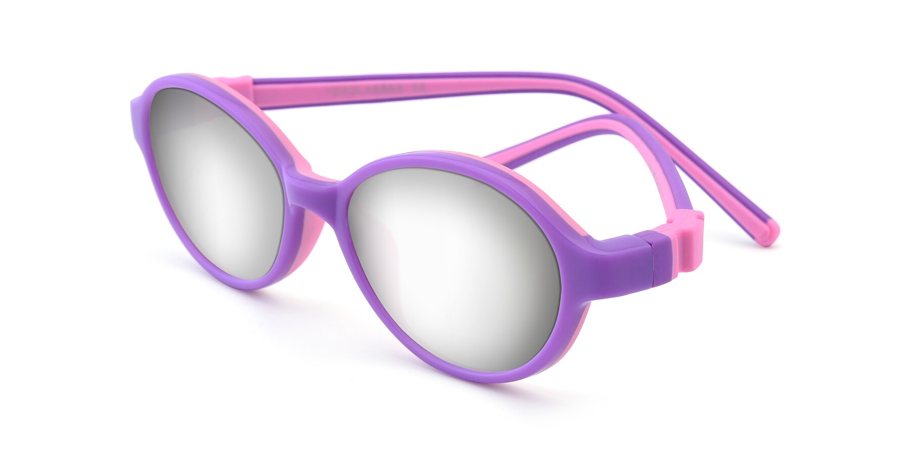 Angle of 1120 in Purple-Pink with Silver Mirrored Lenses