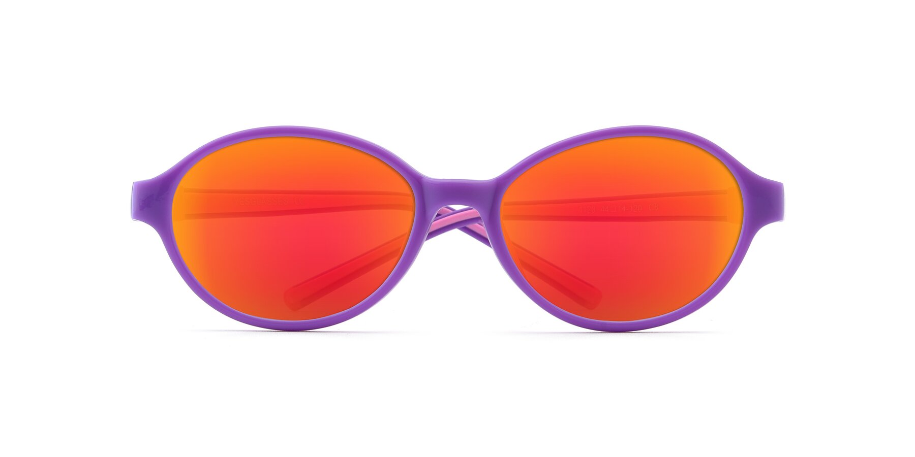Folded Front of 1120 in Purple-Pink with Red Gold Mirrored Lenses
