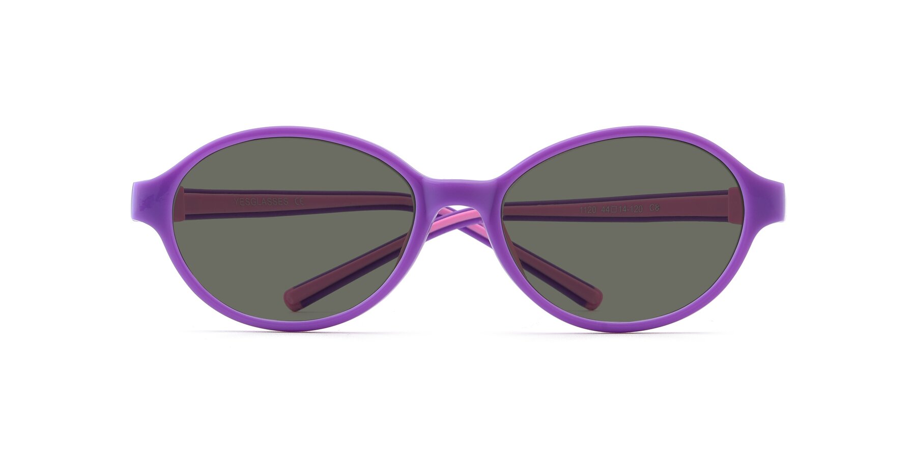 Folded Front of 1120 in Purple-Pink with Gray Polarized Lenses