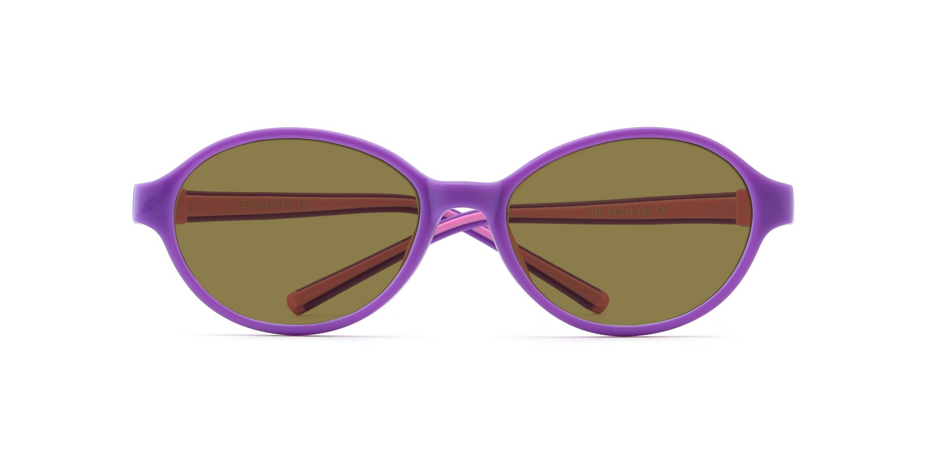 Folded Front of 1120 in Purple-Pink with Brown Polarized Lenses