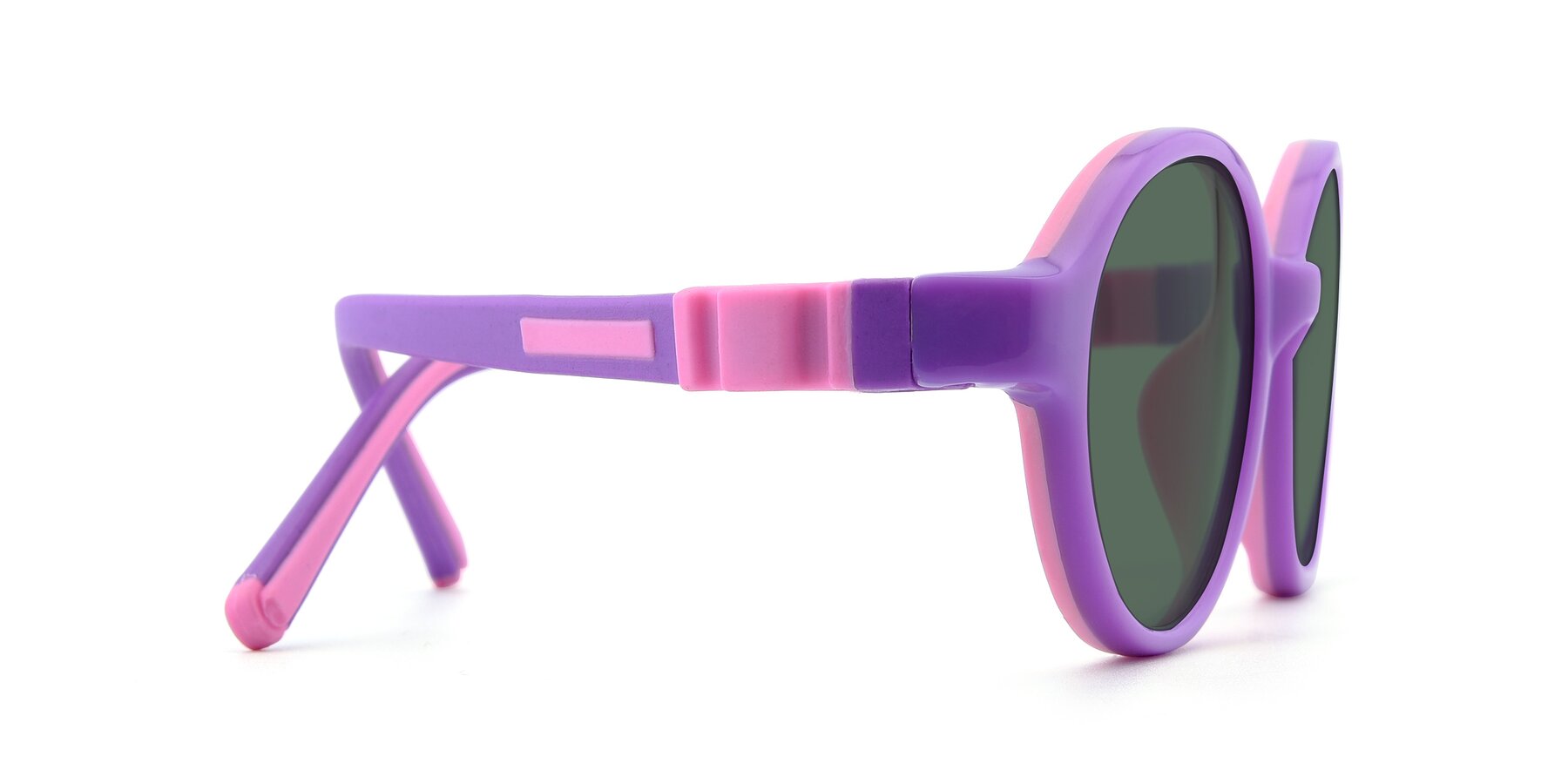 Side of 1120 in Purple-Pink with Green Polarized Lenses