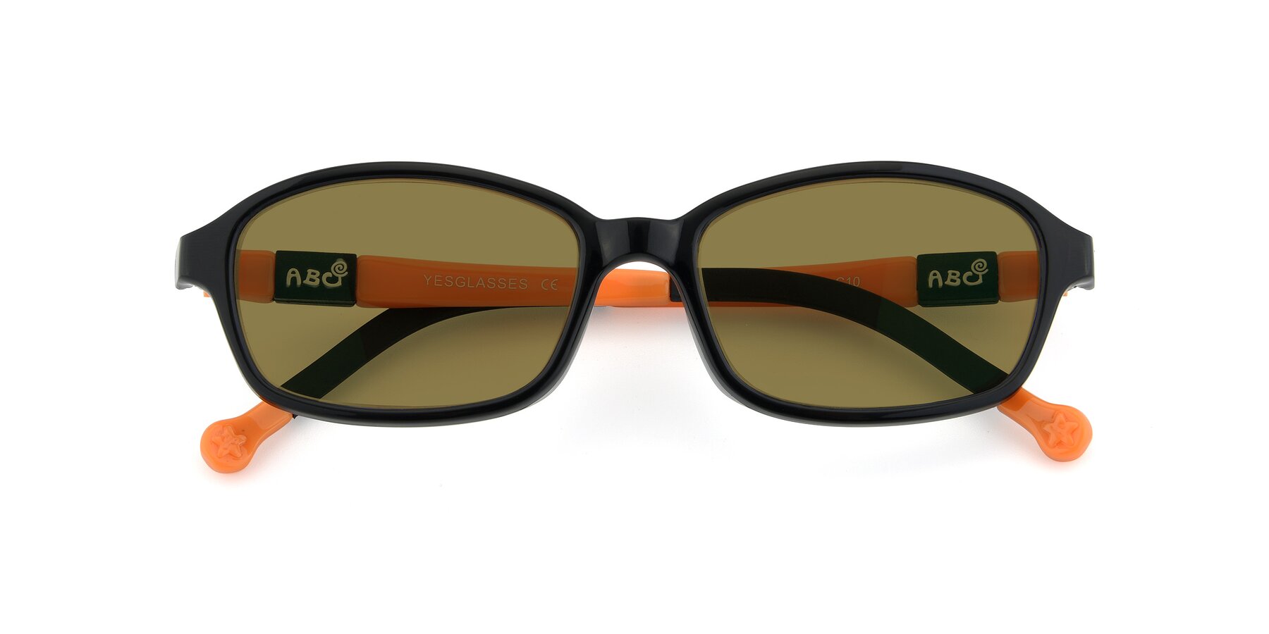 Folded Front of 533 in Black-Orange with Brown Polarized Lenses