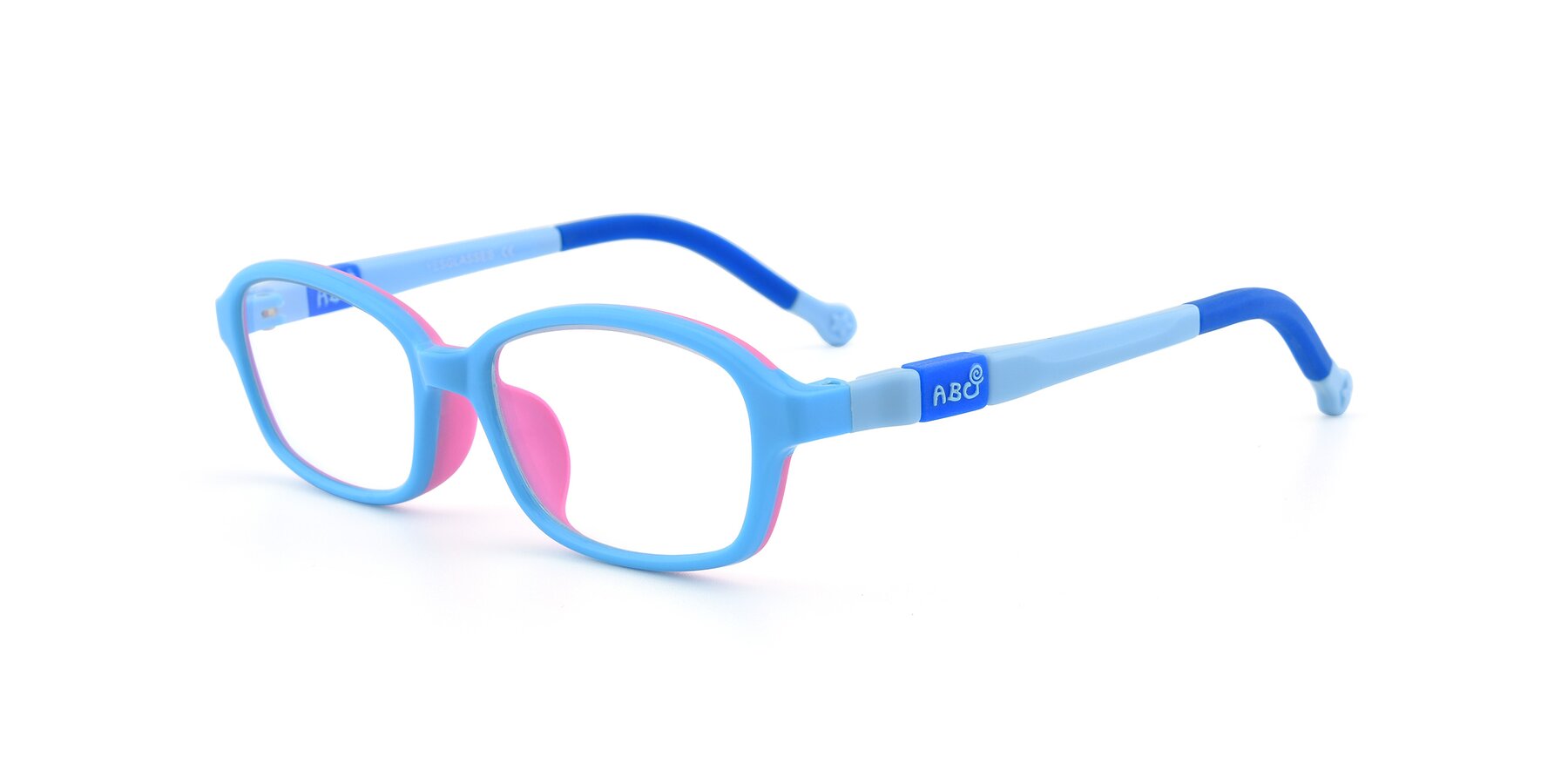 Angle of 533 in Sky Blue-Navy with Clear Blue Light Blocking Lenses