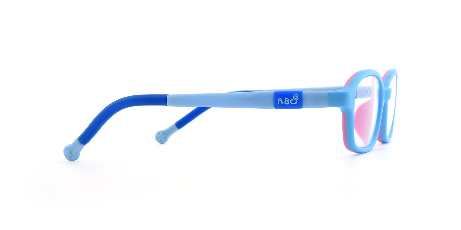 Side of 533 in Sky Blue-Navy with Clear Blue Light Blocking Lenses