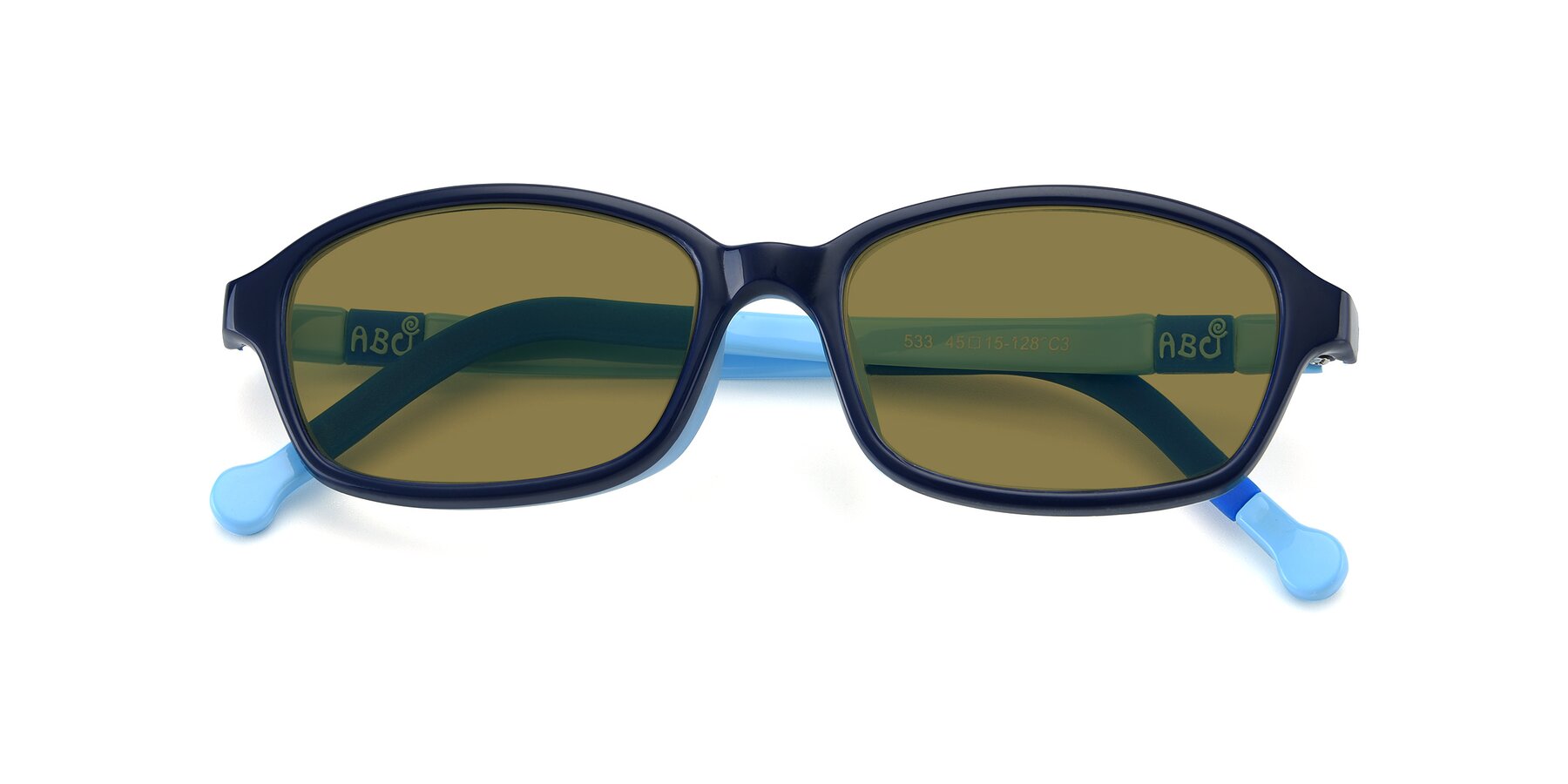 Folded Front of 533 in Black-Blue with Brown Polarized Lenses