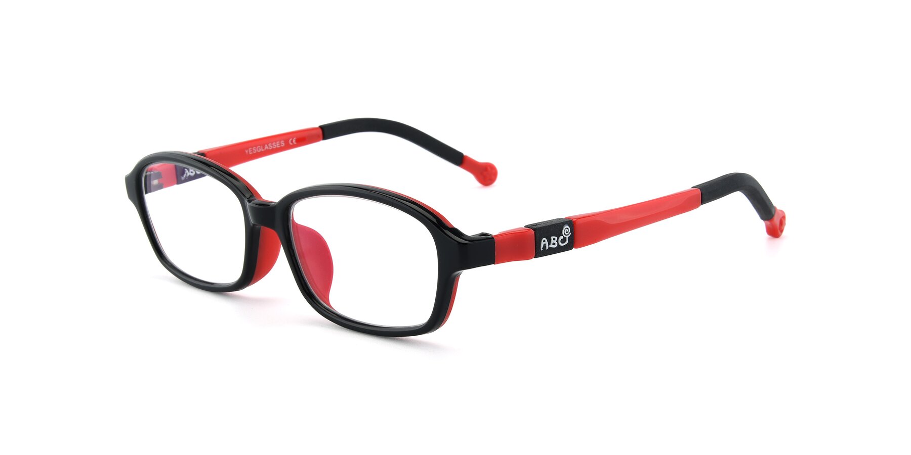 Angle of 533 in Black-Red with Clear Blue Light Blocking Lenses