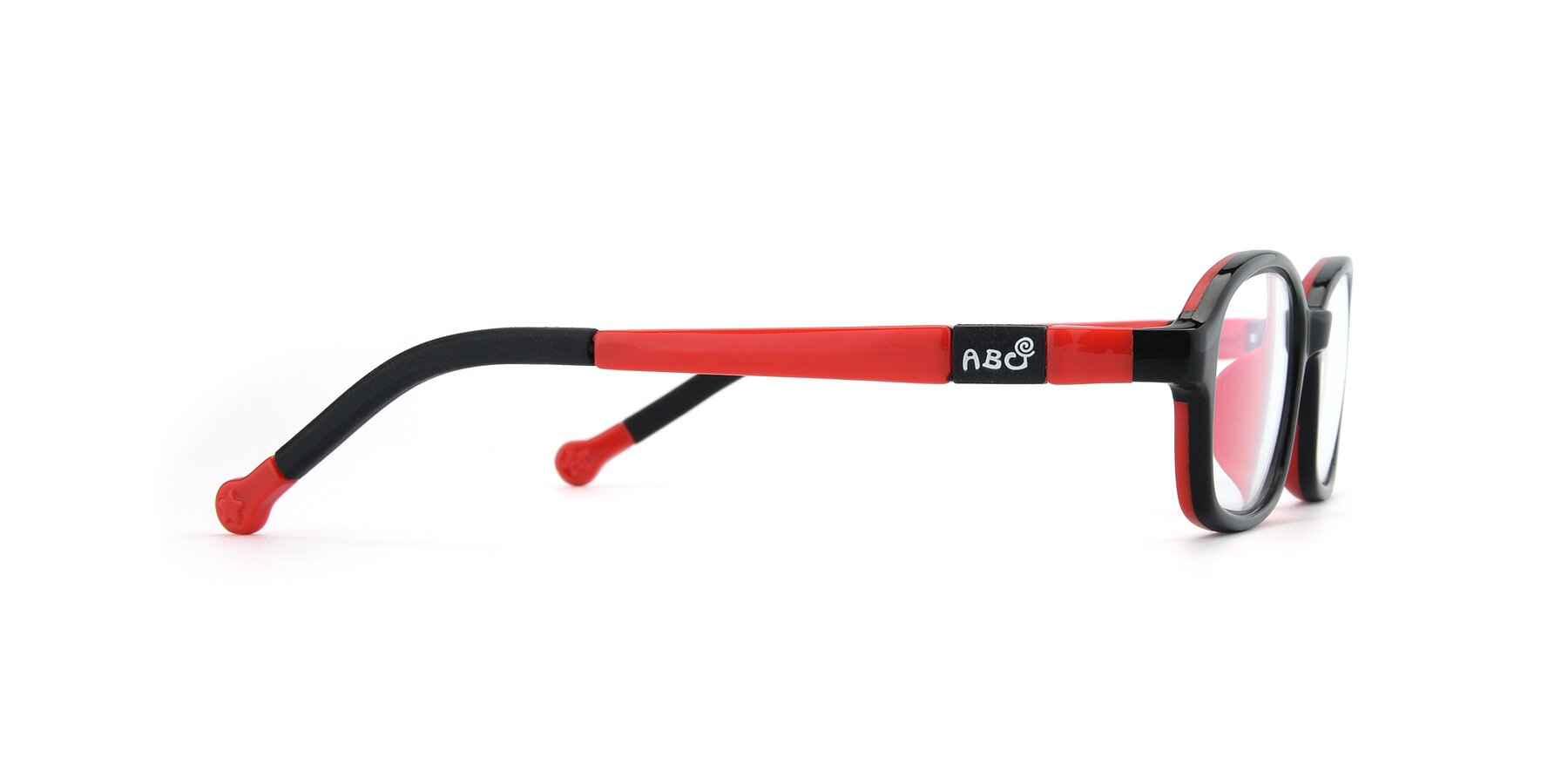 Side of 533 in Black-Red with Clear Eyeglass Lenses