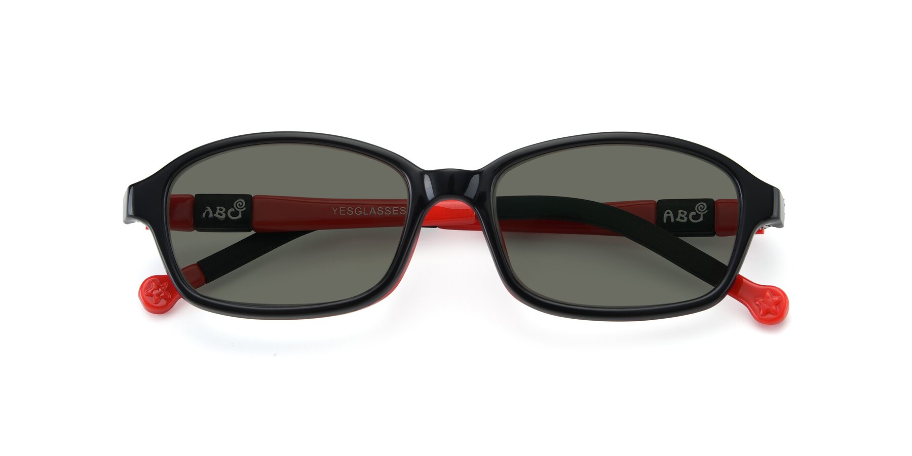 Folded Front of 533 in Black-Red with Gray Polarized Lenses