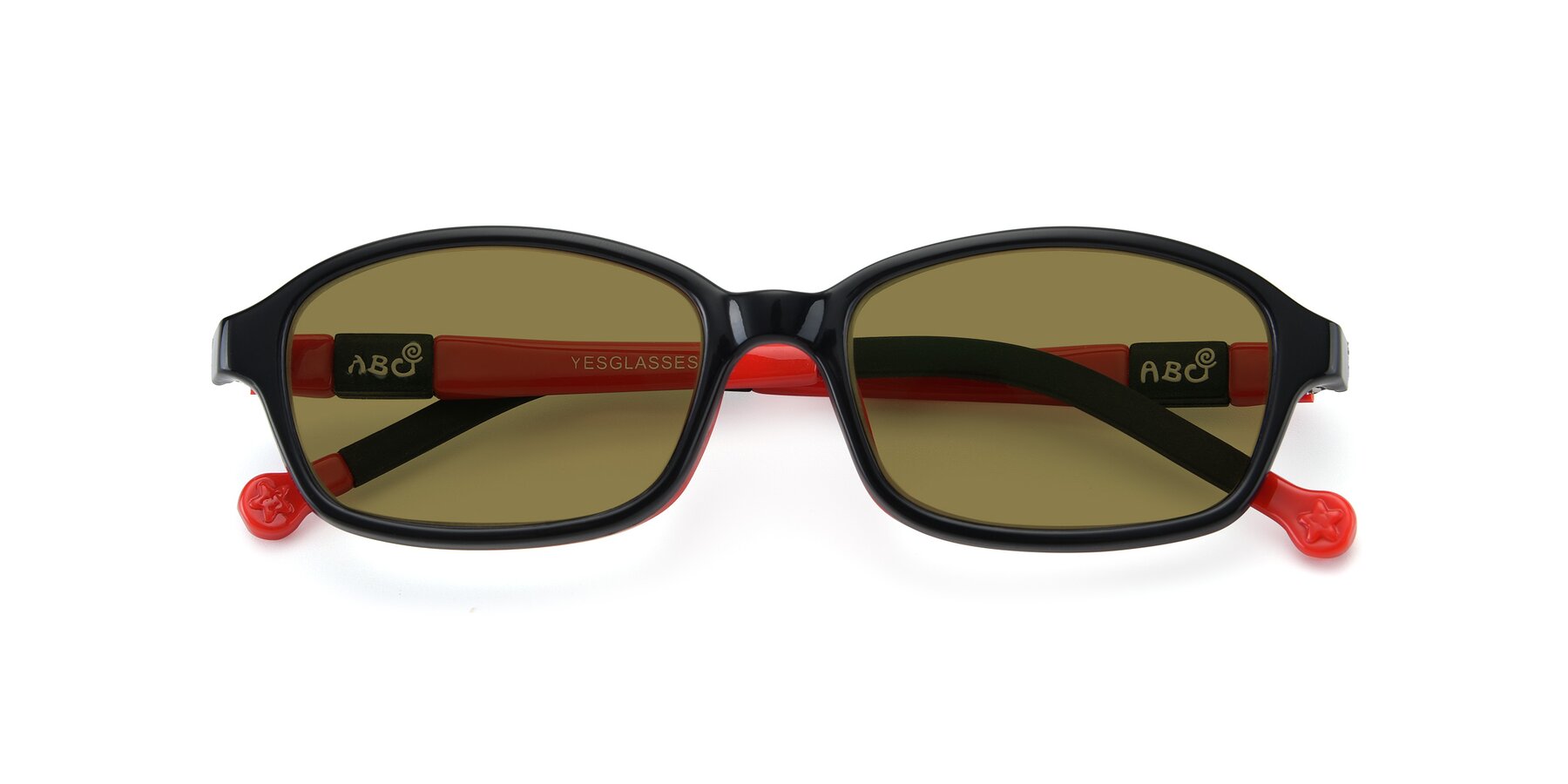 Folded Front of 533 in Black-Red with Brown Polarized Lenses
