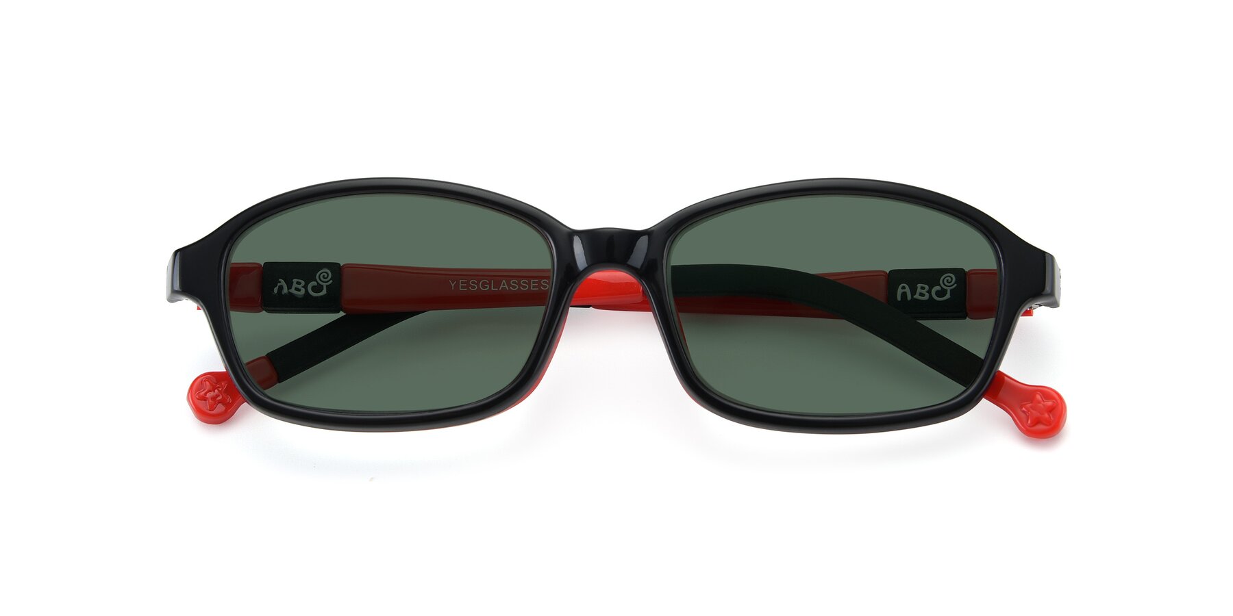 Folded Front of 533 in Black-Red with Green Polarized Lenses