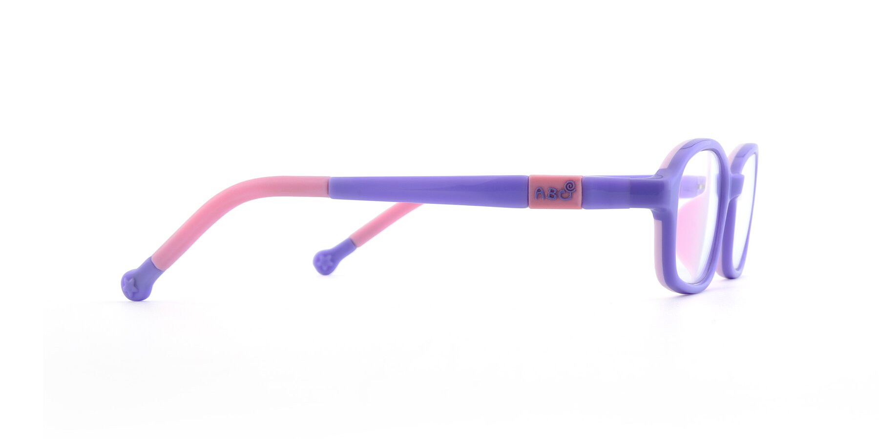 Side of 533 in Purple-Pink with Clear Eyeglass Lenses