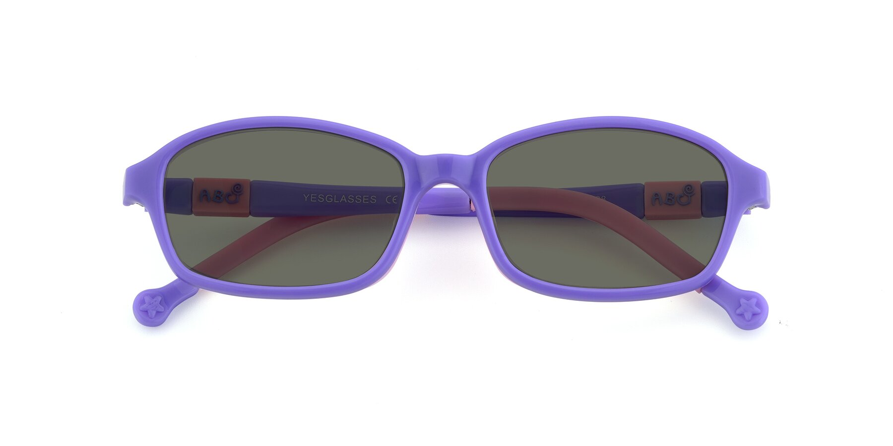 Folded Front of 533 in Purple-Pink with Gray Polarized Lenses