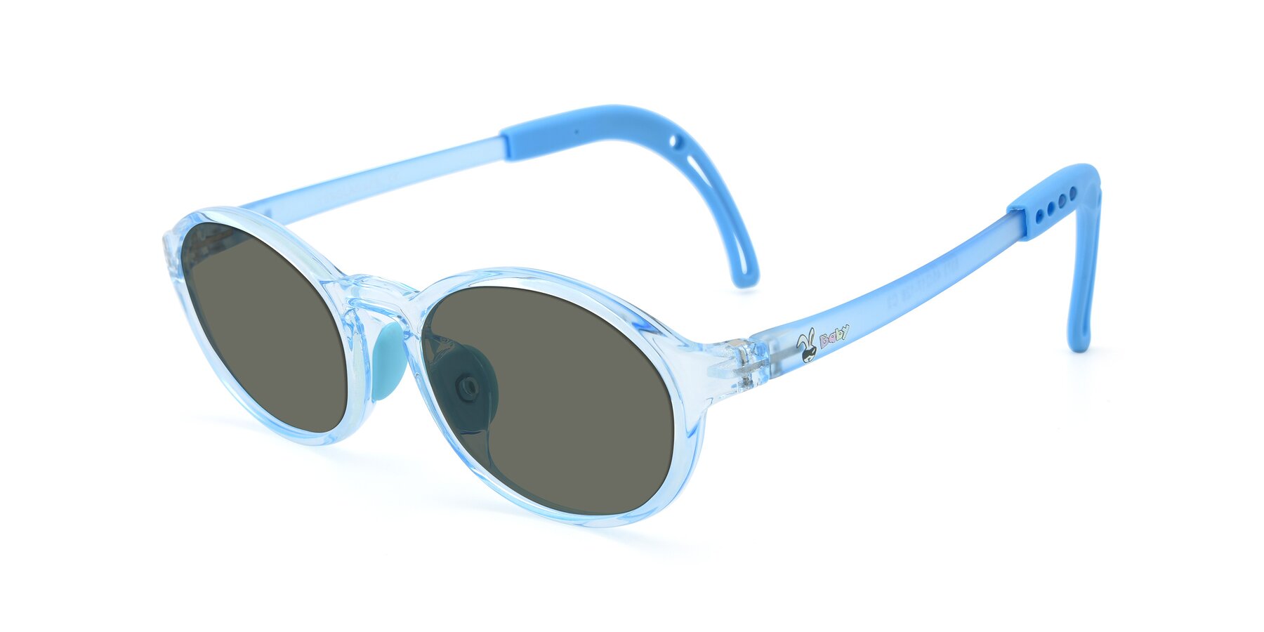Angle of 8373 in Tranparent Blue with Gray Polarized Lenses