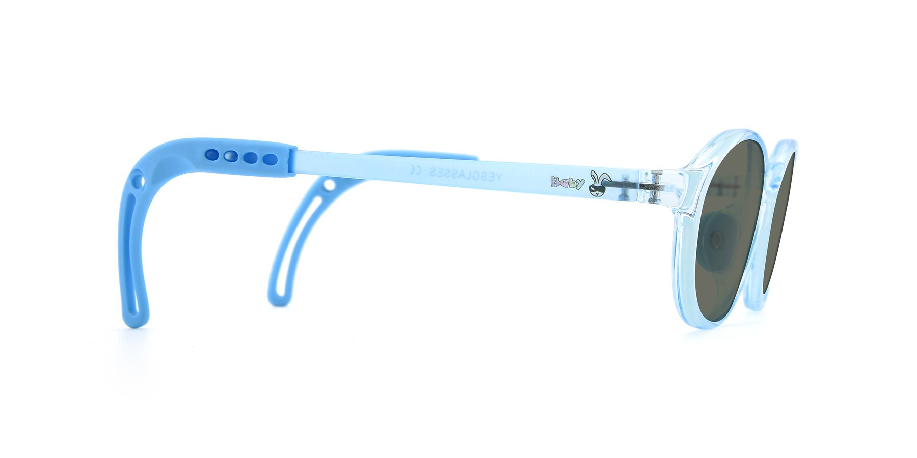 Side of 8373 in Tranparent Blue with Gray Polarized Lenses