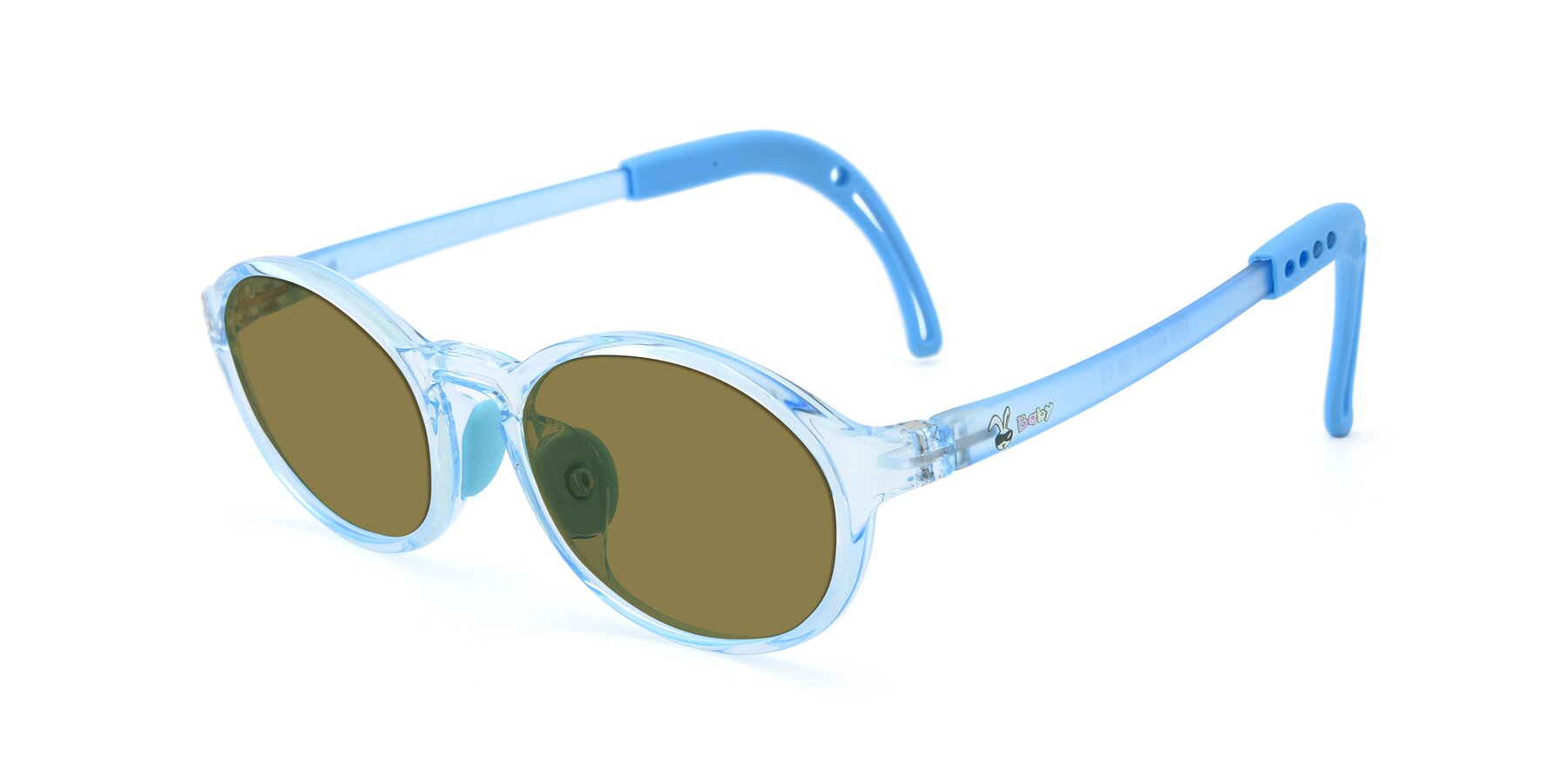 Angle of 8373 in Tranparent Blue with Brown Polarized Lenses