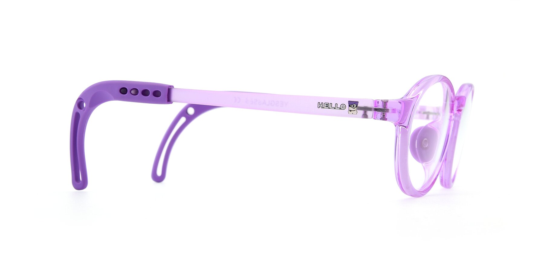 Side of 8373 in Tranparent Purple with Clear Blue Light Blocking Lenses