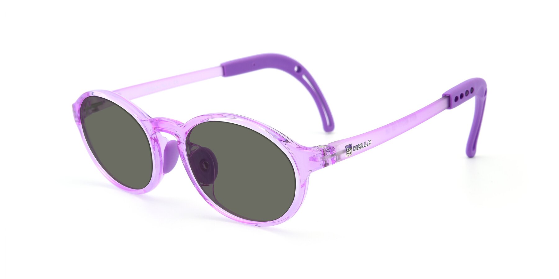 Angle of 8373 in Tranparent Purple with Gray Polarized Lenses