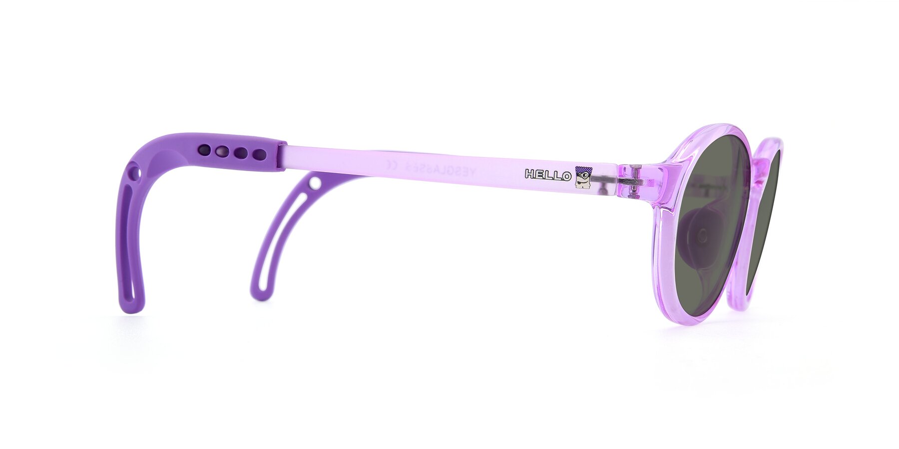 Side of 8373 in Tranparent Purple with Gray Polarized Lenses