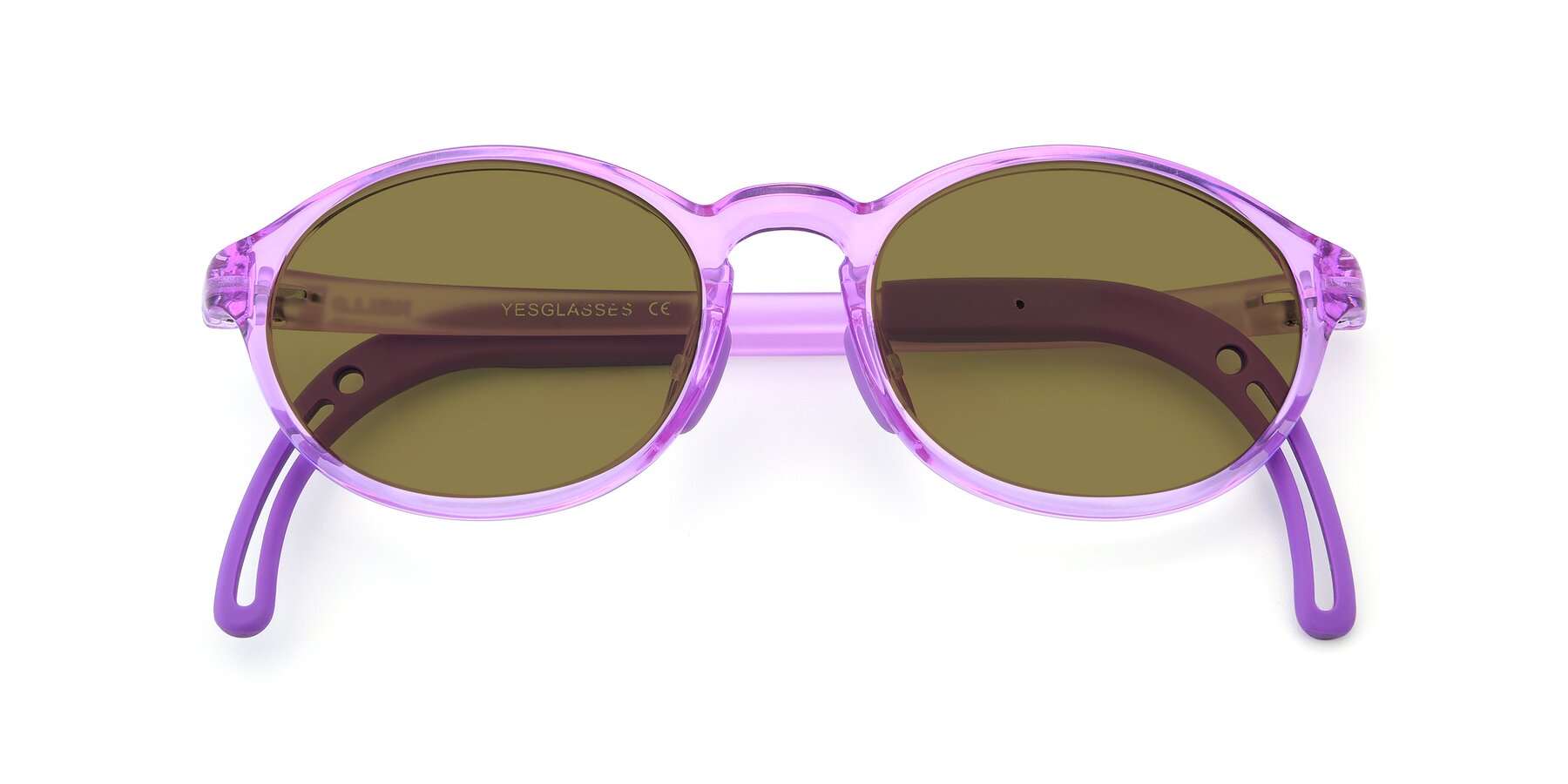 Folded Front of 8373 in Tranparent Purple with Brown Polarized Lenses