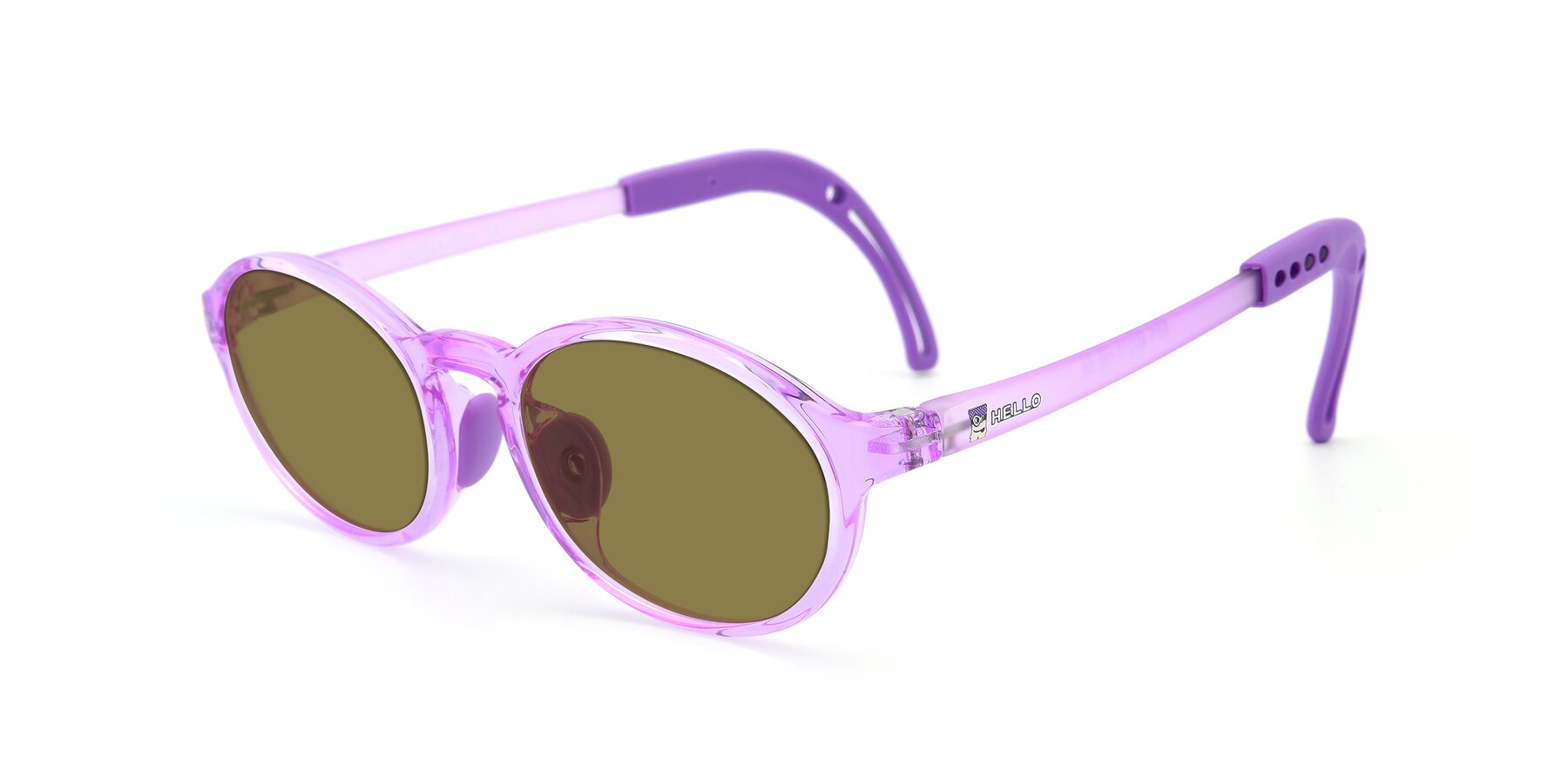 Angle of 8373 in Tranparent Purple with Brown Polarized Lenses