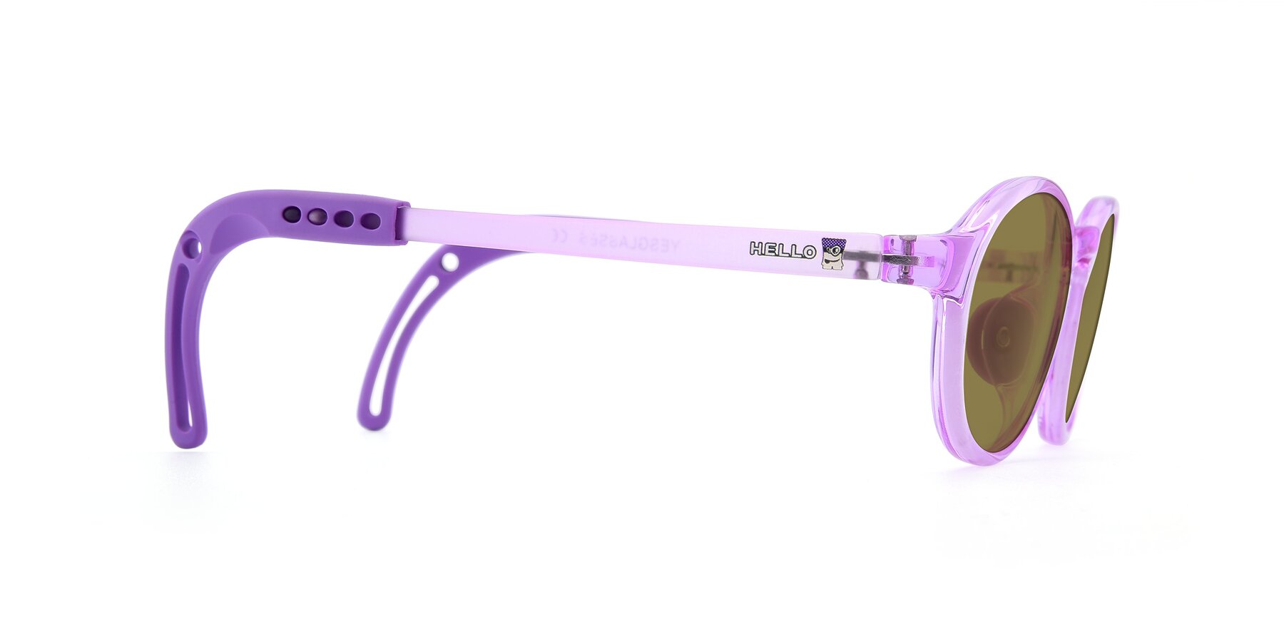 Side of 8373 in Tranparent Purple with Brown Polarized Lenses