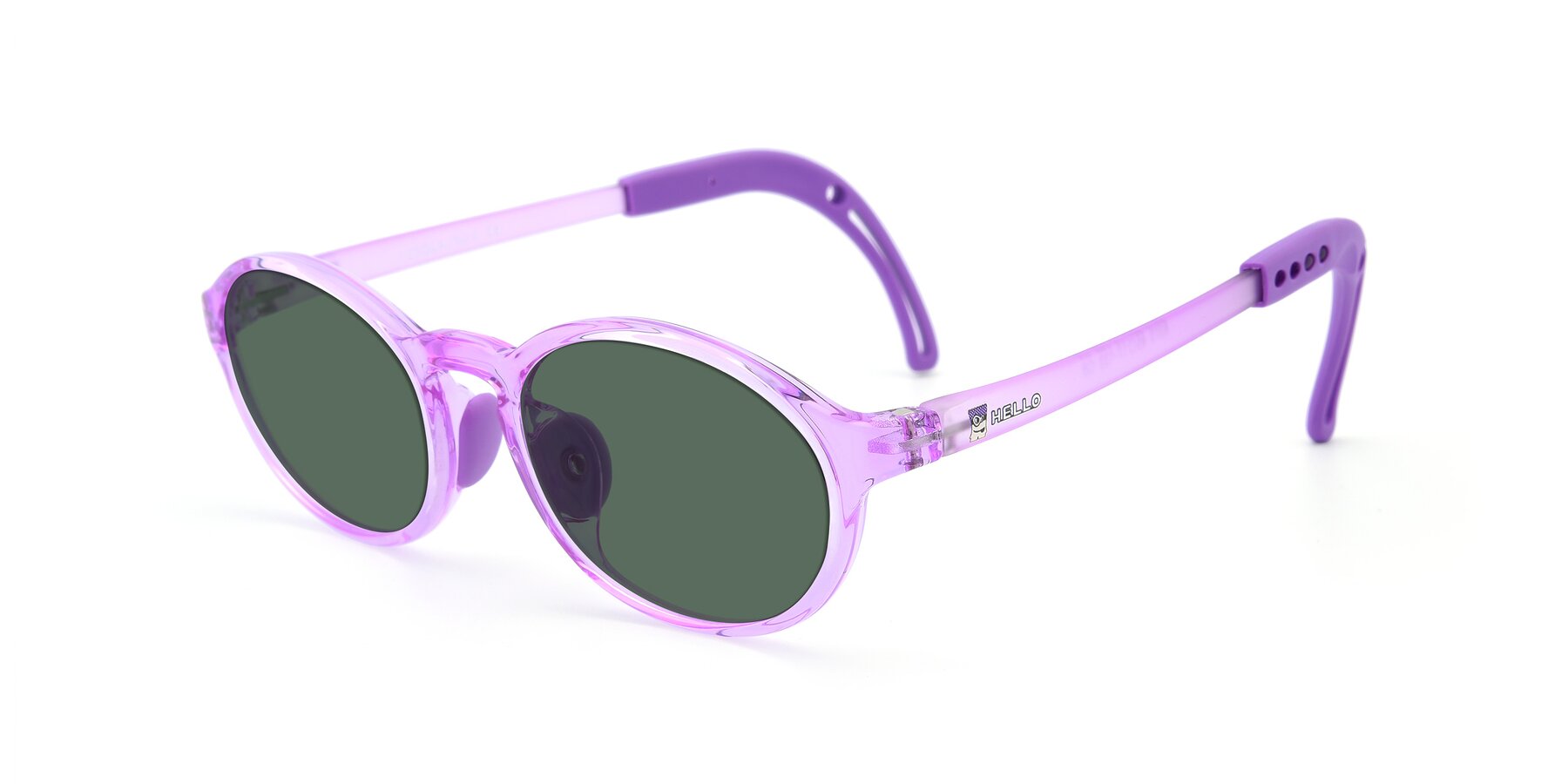 Angle of 8373 in Tranparent Purple with Green Polarized Lenses