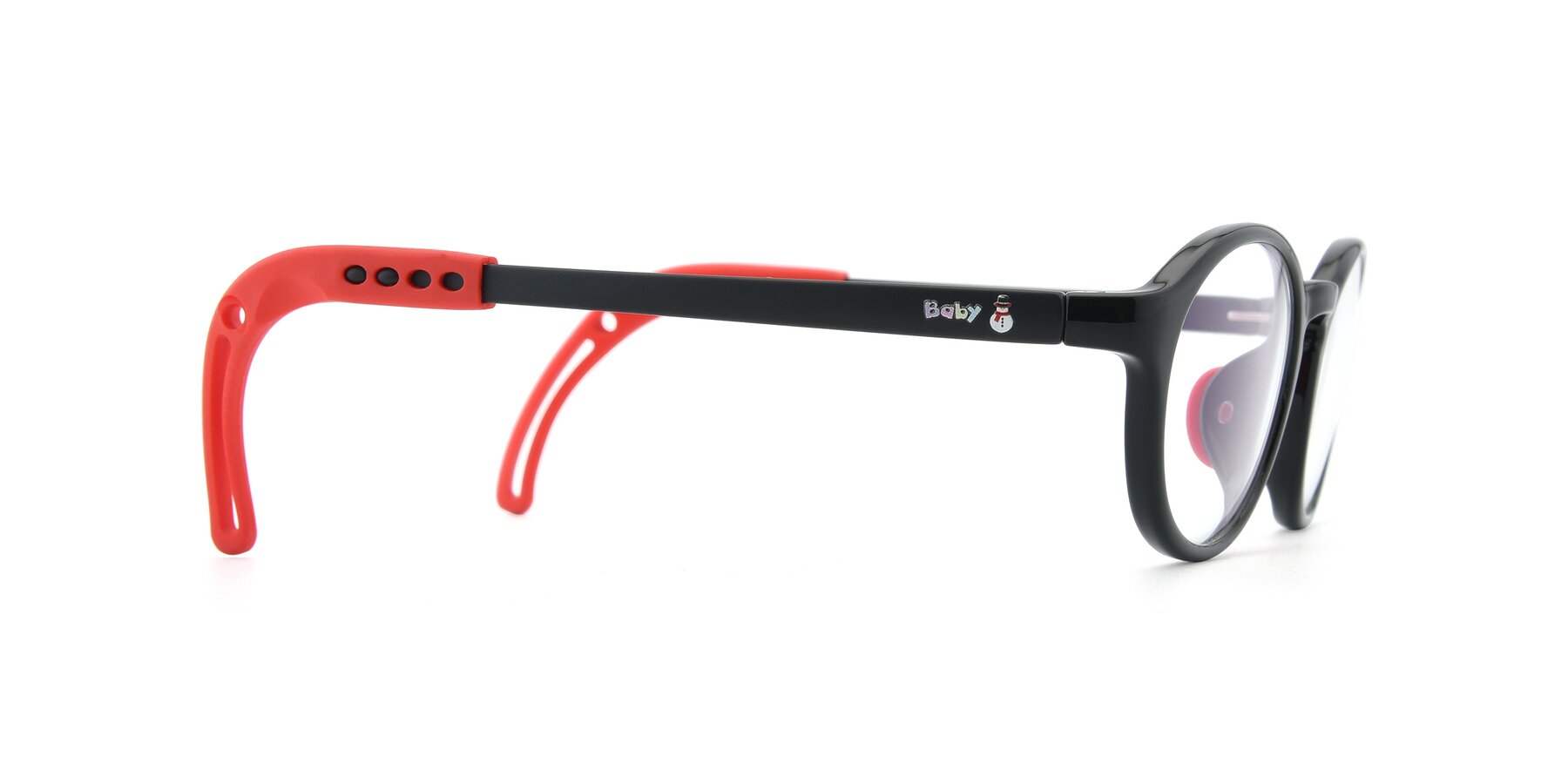 Side of 8373 in Black-Red with Clear Eyeglass Lenses