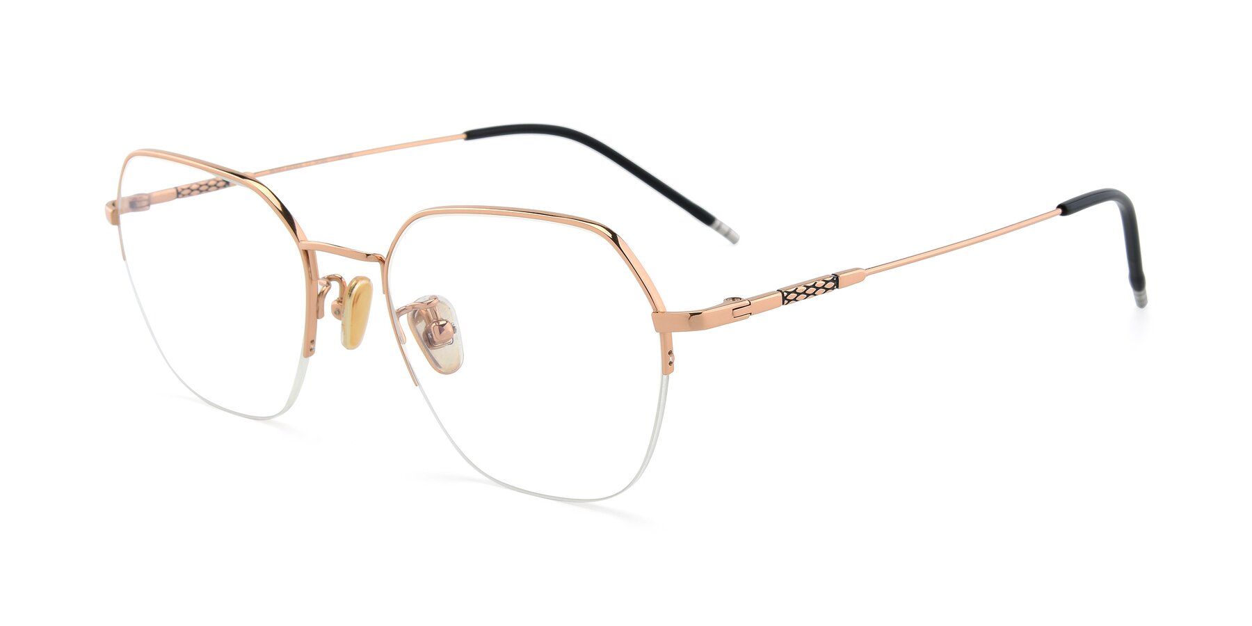 Angle of 90011 in Gold with Clear Reading Eyeglass Lenses