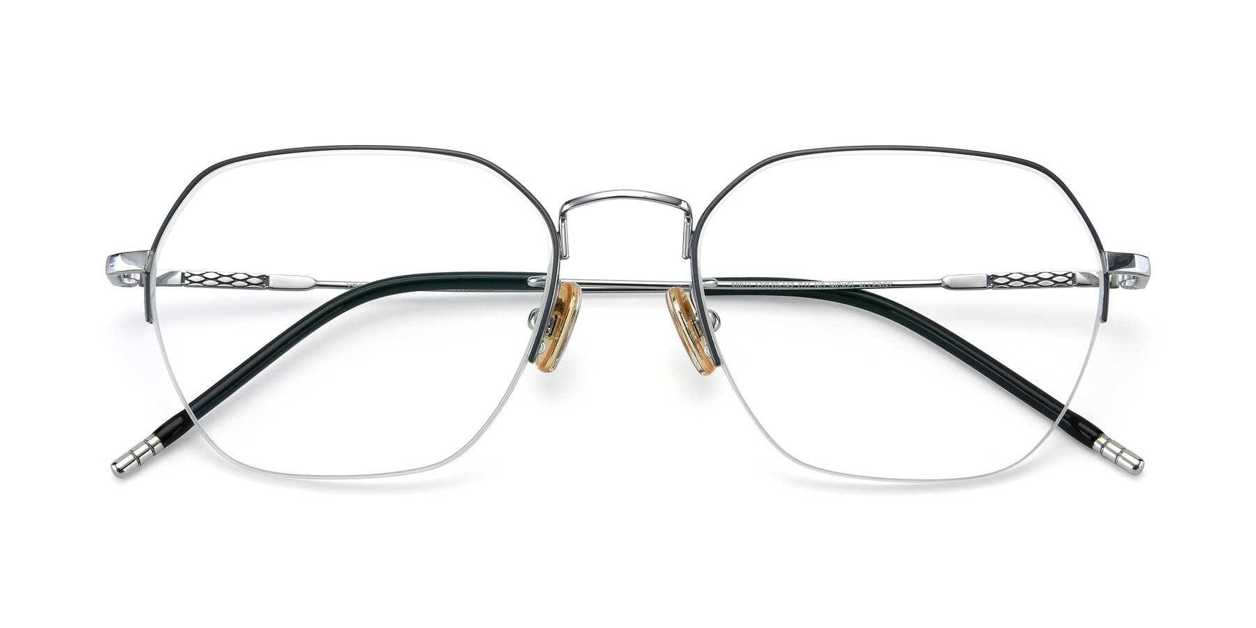Folded Front of 90011 in Gray-Silver with Clear Reading Eyeglass Lenses