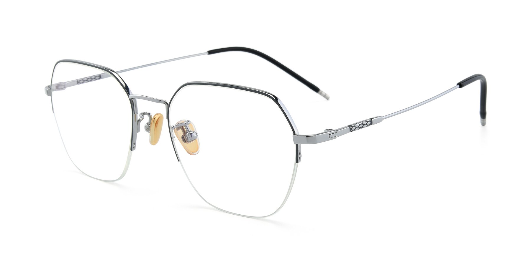 Angle of 90011 in Gray-Silver with Clear Reading Eyeglass Lenses