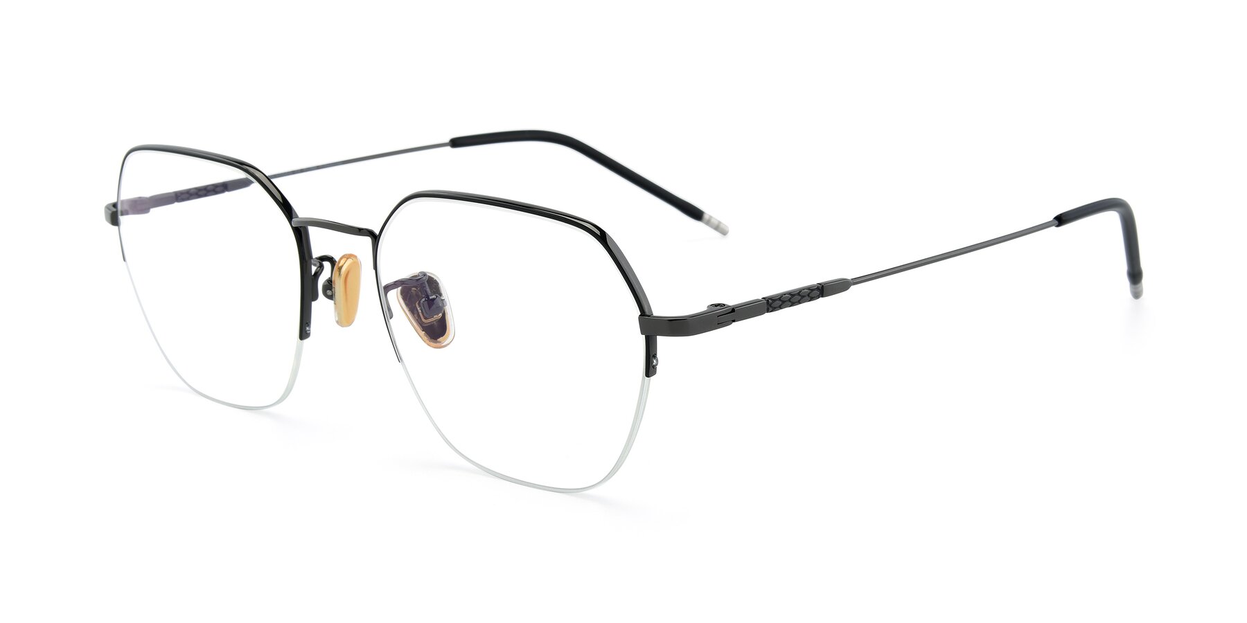 Angle of 90011 in Gunmetal with Clear Reading Eyeglass Lenses