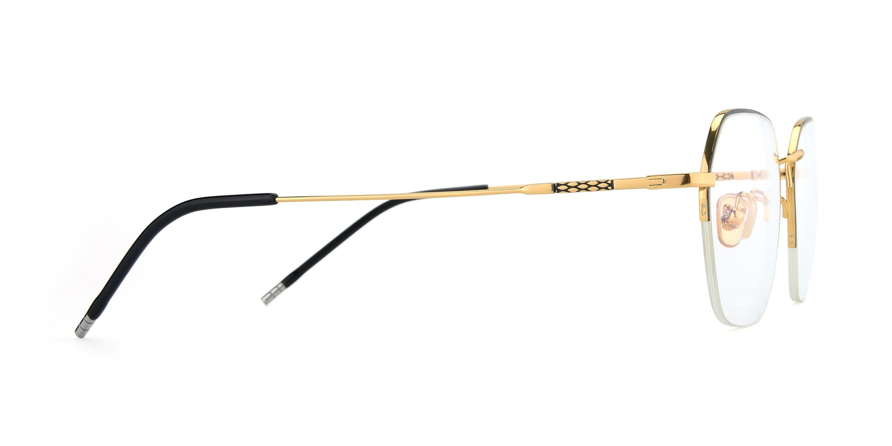 Side of 90011 in Black-Gold with Clear Eyeglass Lenses