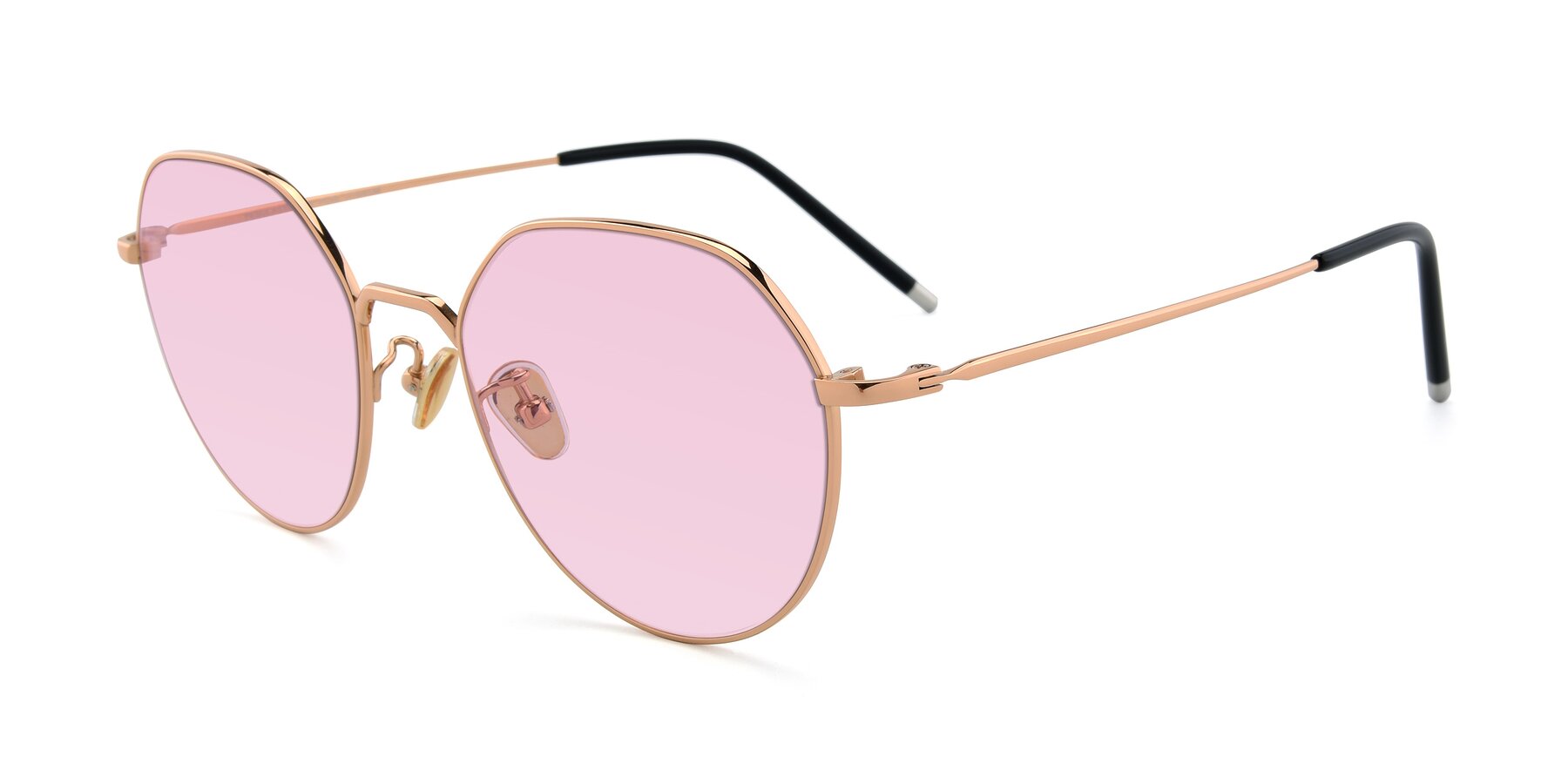 Angle of 90022 in Gold with Light Pink Tinted Lenses