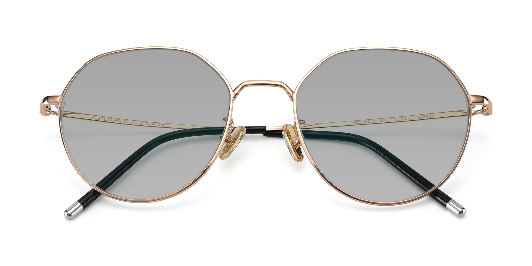Folded Front of 90022 in Gold with Light Gray Tinted Lenses