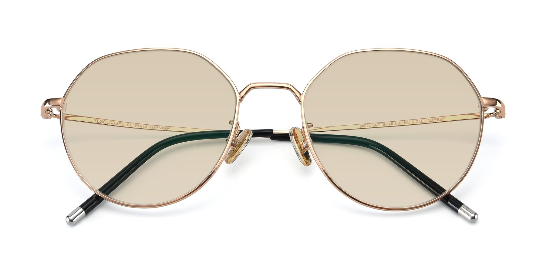 Folded Front of 90022 in Gold with Light Brown Tinted Lenses