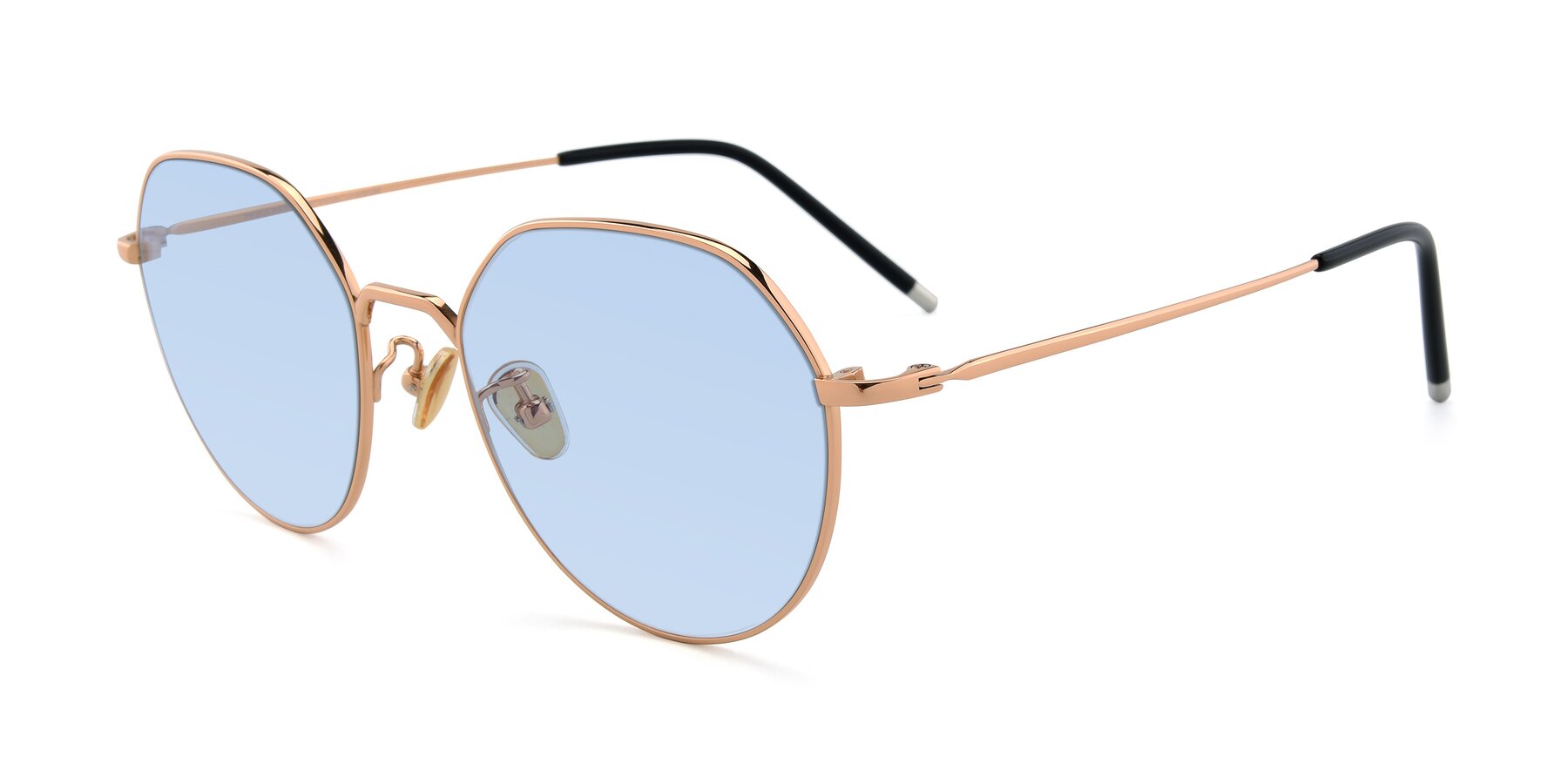 Angle of 90022 in Gold with Light Blue Tinted Lenses